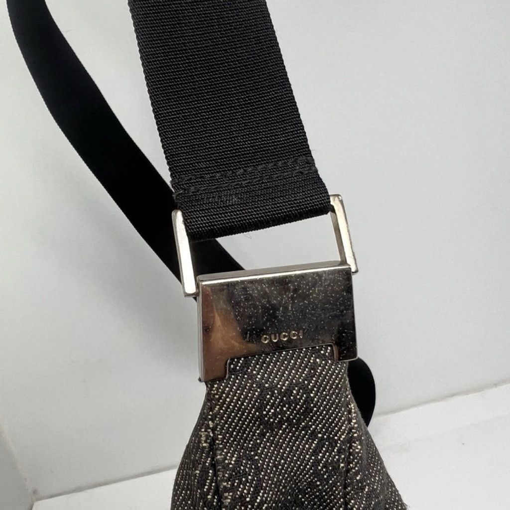 Gucci Gucci Black Denim Monogram Hobo Half Moon Shoulder Bag Size ONE SIZE - 14 Thumbnail