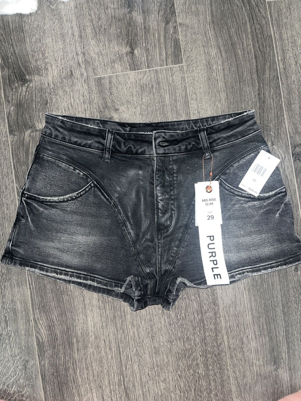 Other Purple Brand Mid Rise Slim Thong Shorts Size 29" - 1 Thumbnail
