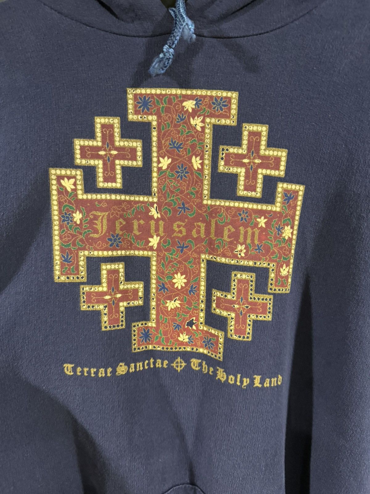 Vintage 2000s Y2K Vintage Jerusalem God Jesus Faded Hoodie XL Size US XL / EU 56 / 4 - 2 Thumbnail