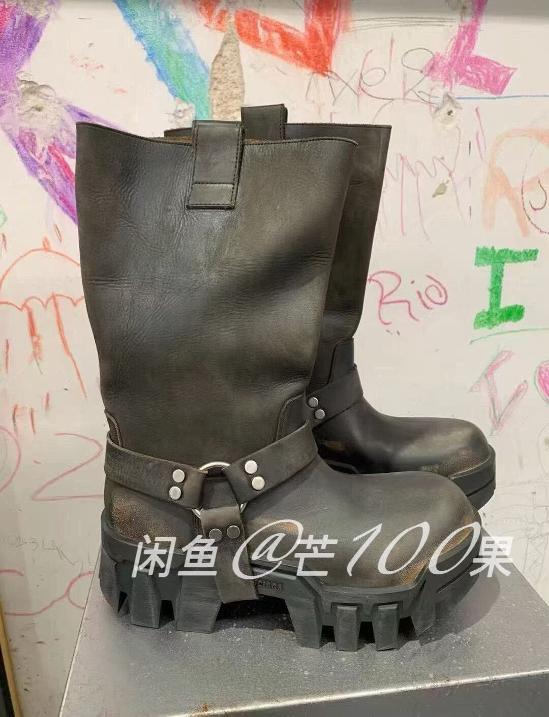 Balenciaga 24 Bulldozer Vintage Distressed Platform Boots