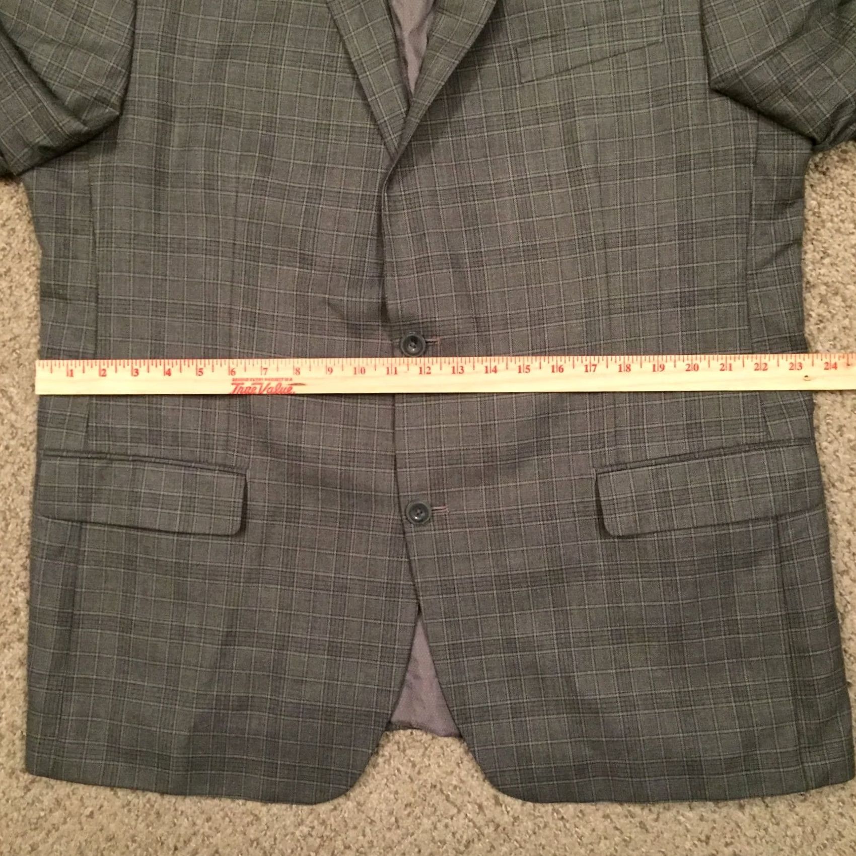 Michael Kors Michael Kors Blazer Mens 46 Long Gray Plaid Polyester Blend Size 46R - 5 Thumbnail