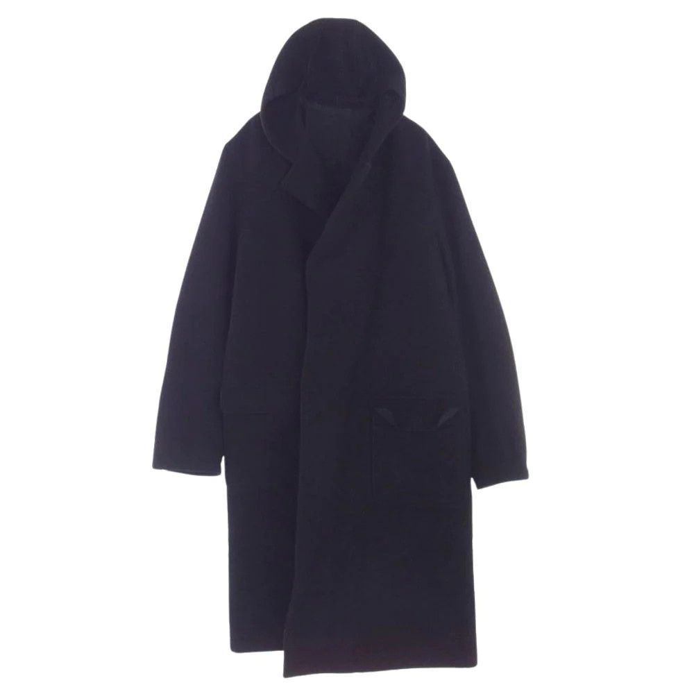 image of Yohji Yamamoto Hooded Long Jacket in Black, Men's (Size XL)