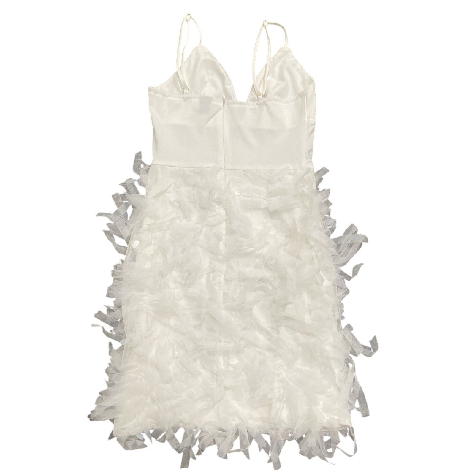 Shein Solid Fuzzy Trim Cami Dress in White, Size XS Size XS / US 0-2 / IT 36-38 - 4 Thumbnail