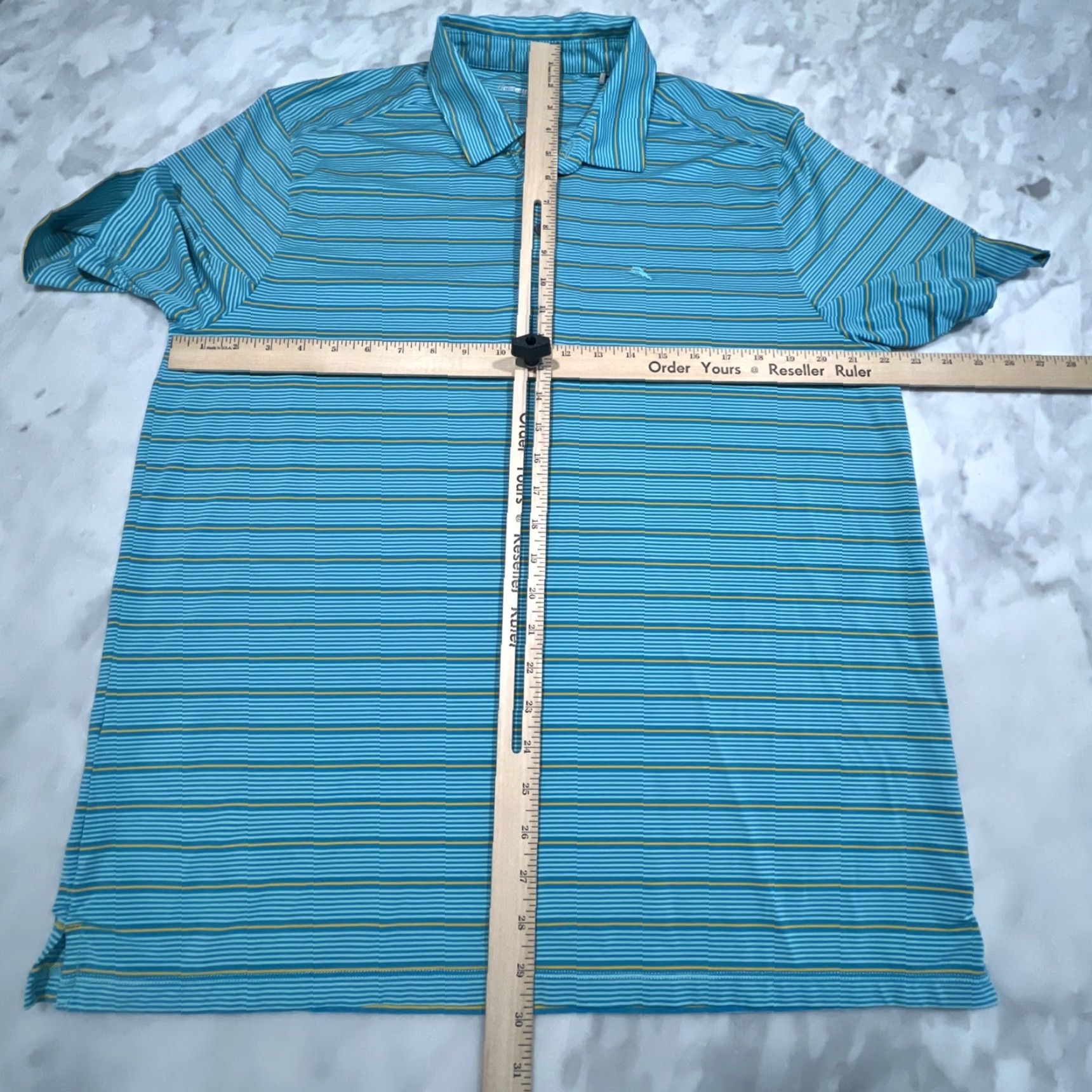 Tommy Bahama Tommy Bahama Shirt Mens Large Blue Striped Short Sleeve Light Island Zone Polo Size US L / EU 52-54 / 3 - 7 Thumbnail