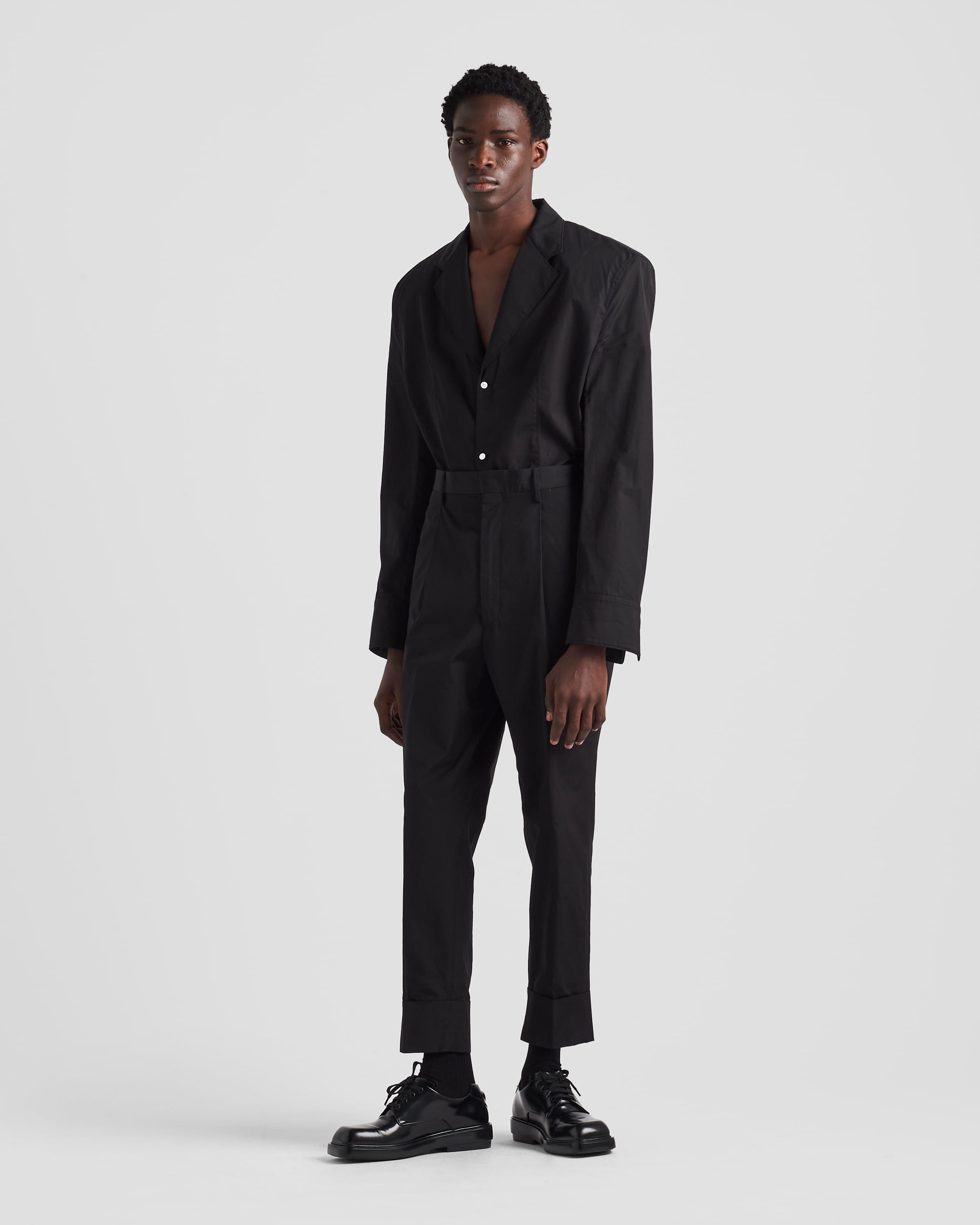 Prada o1bcso1str1025 Popeline Cotton Pants in Black Size US 32 / EU 48 - 2 Thumbnail