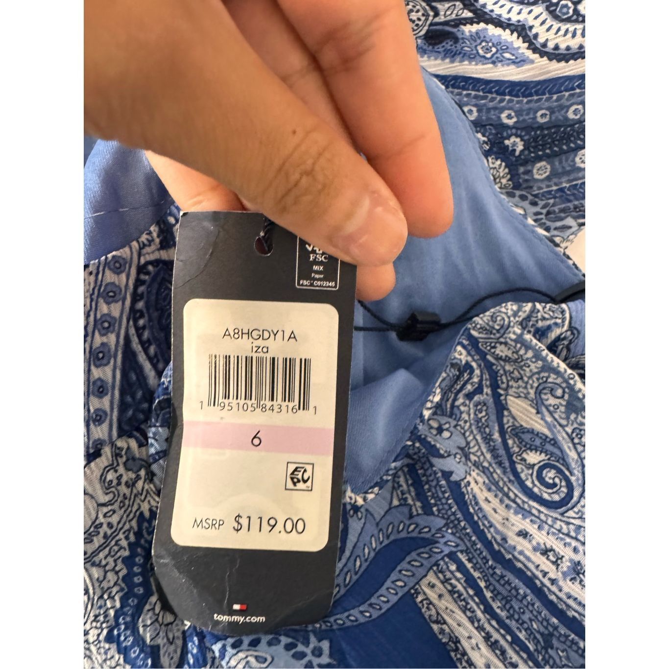 Tommy Hilfiger Tommy Hilfiger Blue Paisley Halter Maxi Dress Size 6 Size S / US 4 / IT 40 - 9 Thumbnail