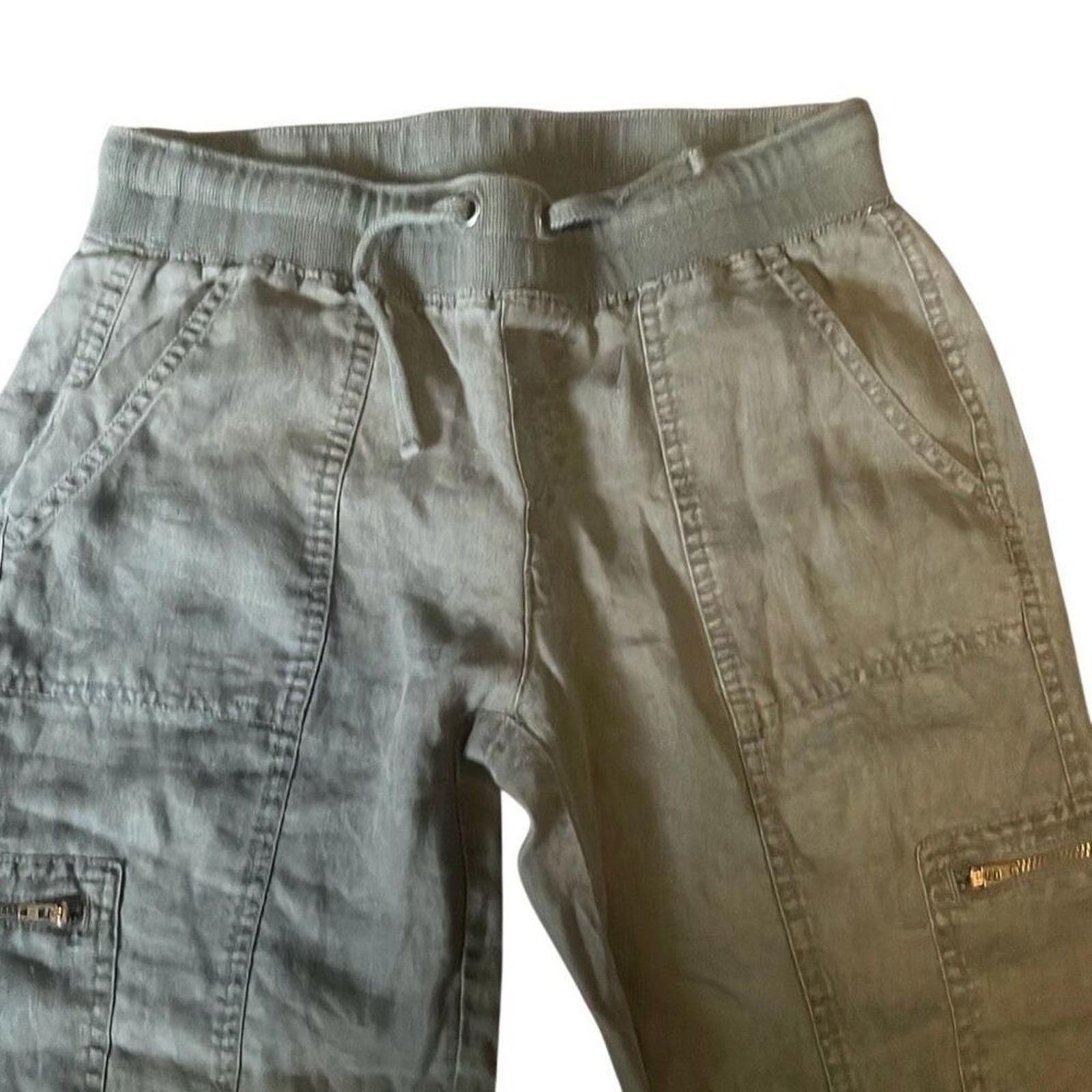 Designer Athleta linen cargo pants size 6 tall Size 28" / US 6 / IT 42 - 4 Thumbnail