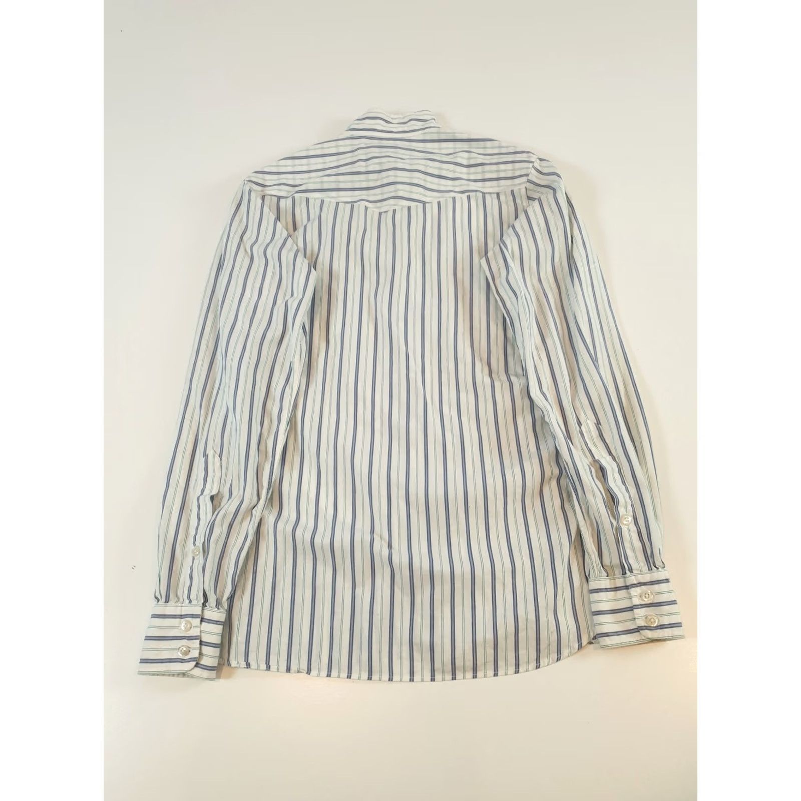 Vintage VINTAGE Essex Shirt Mens 36 Blue White Striped Removable Collar Button Up Made USA Shirt Dress Shirt Mens Blue Striped 80s USA Size US M / EU 48-50 / 2 - 7 Thumbnail