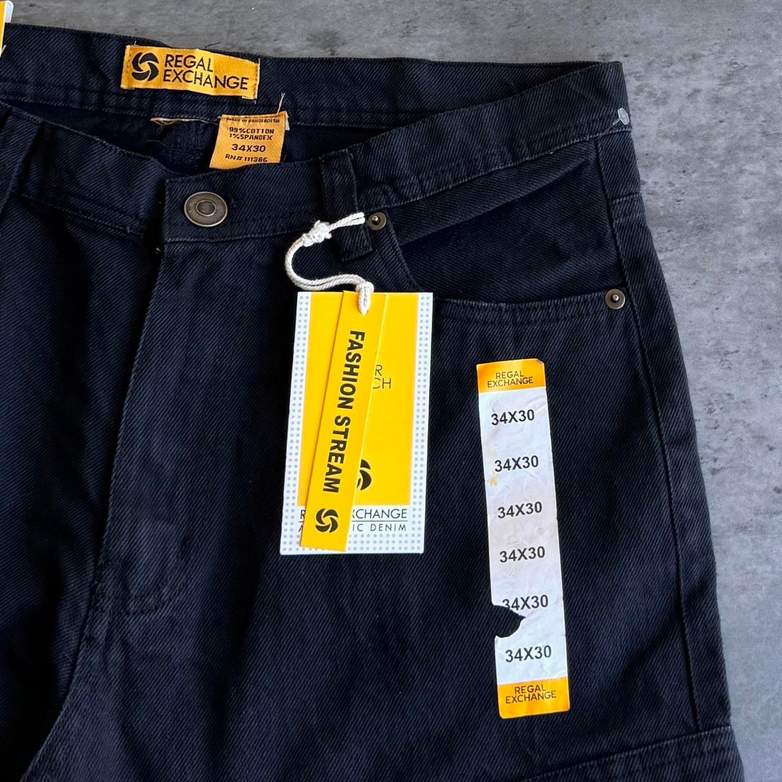 Japanese Brand × Vintage Brand New Real Exchange Black Cargo Denim Jeans Size US 34 / EU 50 - 3 Thumbnail