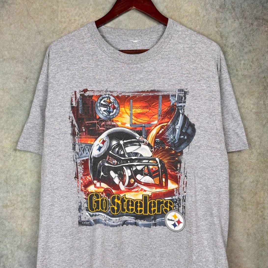 NFL VTG 90s Pittsburgh Steelers Graphic T Shirt Sz L Gray NFL Size US L / EU 52-54 / 3 - 2 Thumbnail