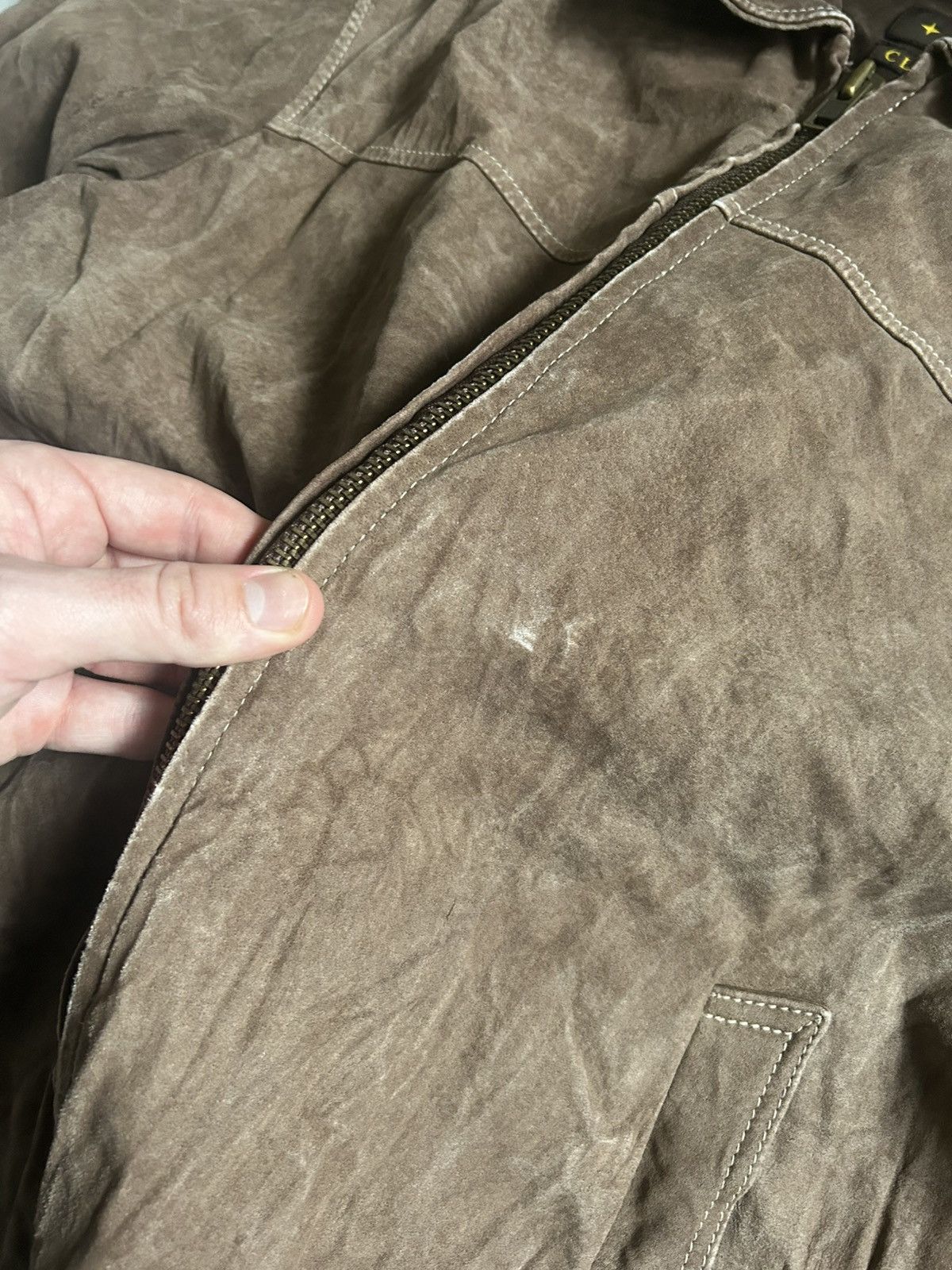 Vintage Vintage Pig Suede Leather Bomber Jacket Distressed Size 52 Size US L / EU 52-54 / 3 - 5 Thumbnail