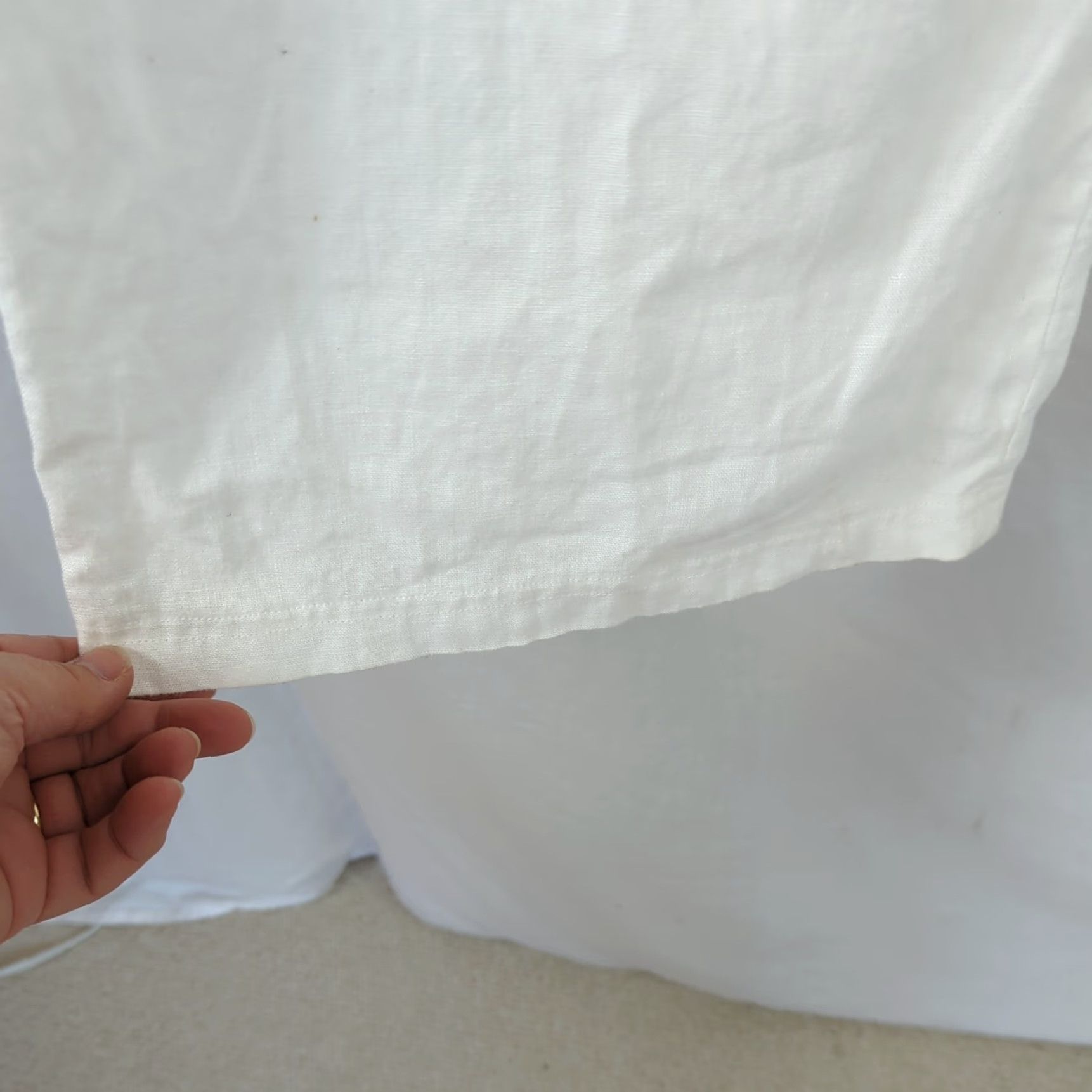 Vince Camuto Vince Camuto Womens Linen Wide Leg Pants White L Elastic Waist Pockets Casual Summer Beach Bohemian 31in Inseam Regular Rise 12” Size Type Regular Size 36" / US 14 / IT 50 - 7 Thumbnail