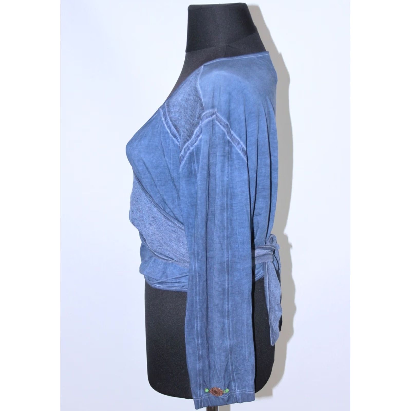 Vintage Elisa Cavaletti Shirt Womens Blue Size S Blouse Long Sleeve Cotton Size S / US 4 / IT 40 - 4 Thumbnail