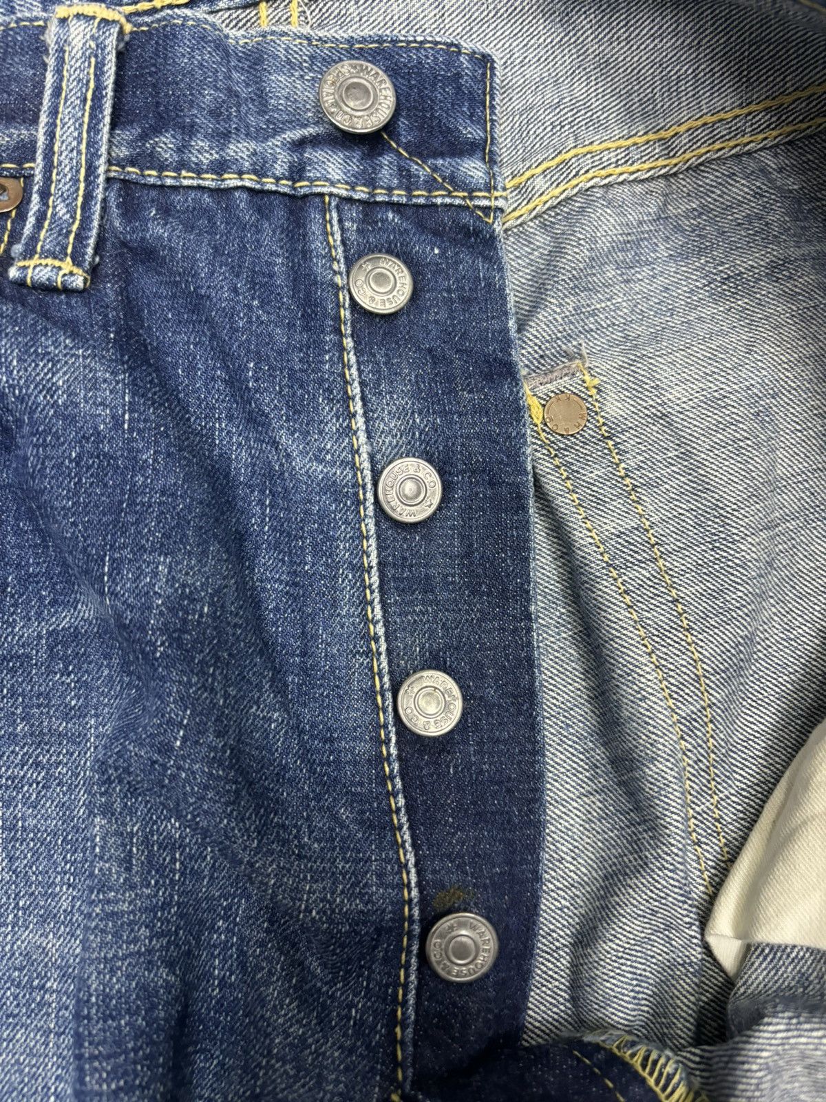 Sugar Cane Vintage Warehouse Selvedge Jeans Distressed Denim Size US 30 / EU 46 - 9 Thumbnail