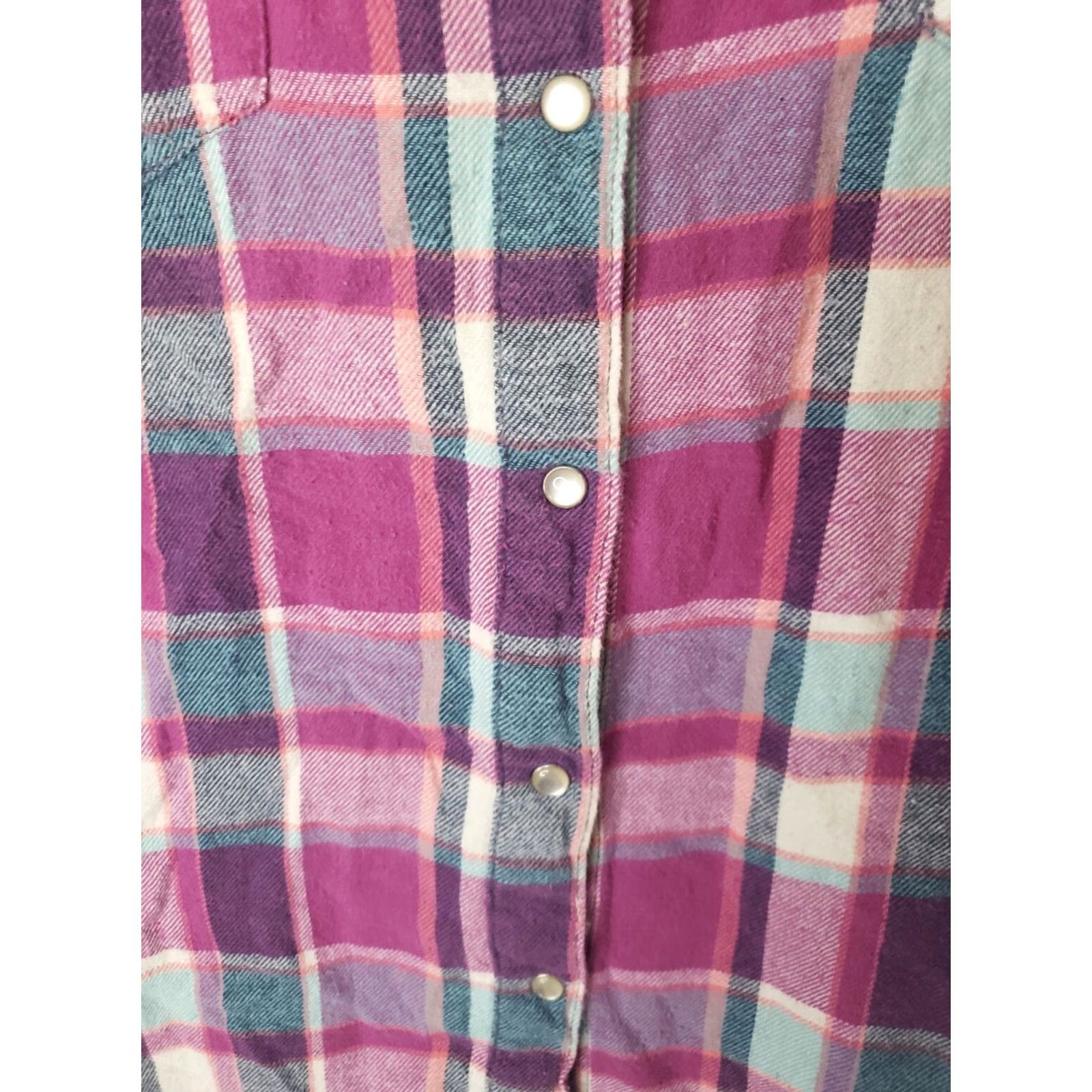 Wrangler VINTAGE Wrangler Wrancher Women's XXL Hot Pink Plaid Pearl Snap Western Shirt L/S Size XXL / US 16-18 / IT 52-54 - 6 Thumbnail