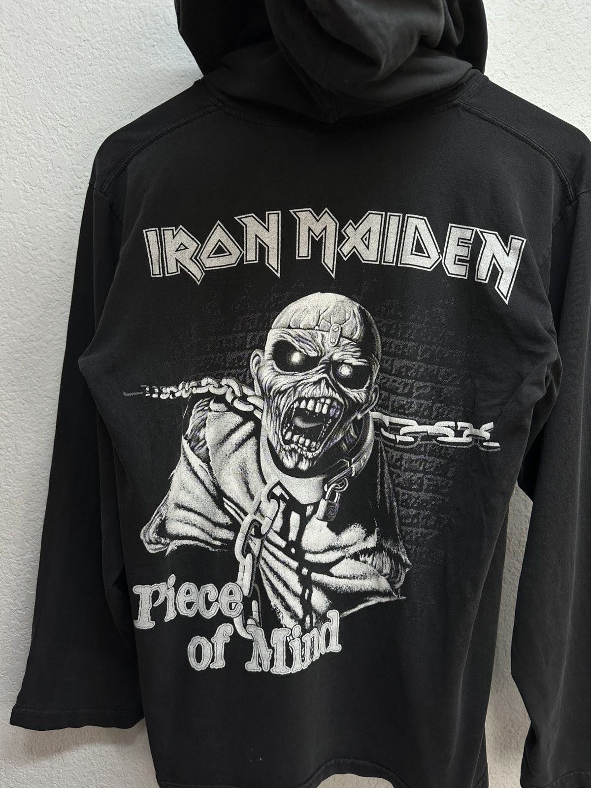 Band Tees Vintage Iron Maiden Big Logo Hoodie 90s Piece of Mind Size US S / EU 44-46 / 1 - 14 Thumbnail
