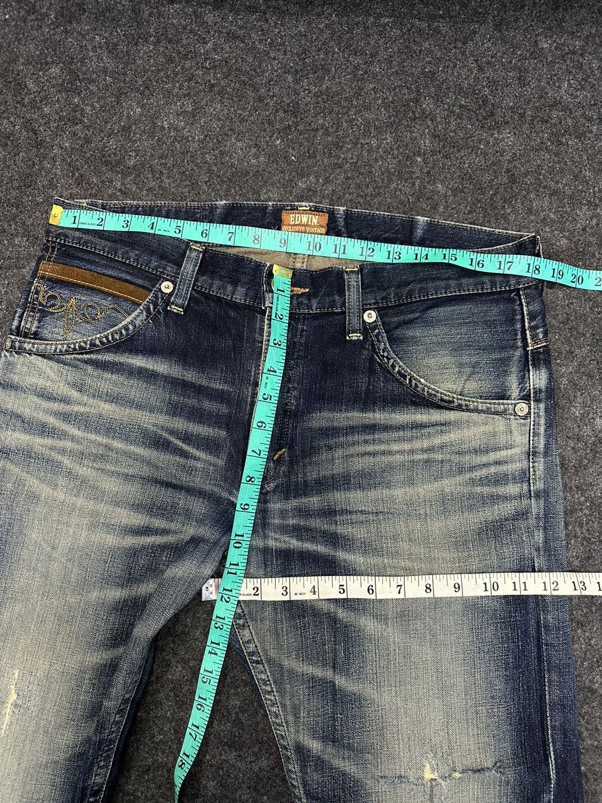 Edwin 90s Vintage Edwin XV 403 MudWash Distressed Denim 34x29 F27 Size US 34 / EU 50 - 8 Thumbnail