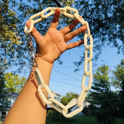 Japanese Brand Chunky Unisex White Acrylic Wallet Pant Chains Belt chains Size ONE SIZE - 2 Thumbnail