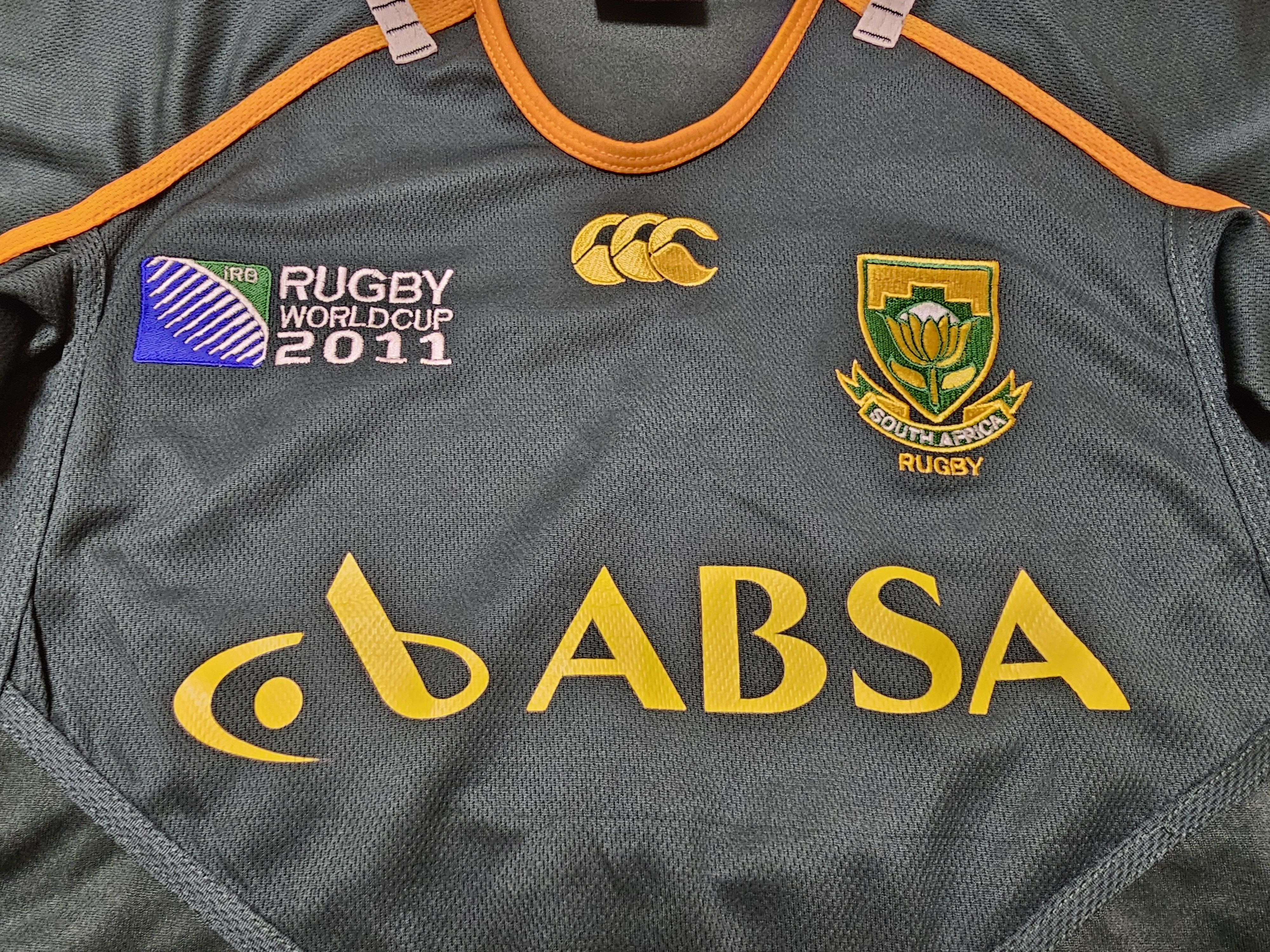 Canterbury of New Zealand SOUTH AFRICA RUGBY JERSEY 2011 WORLD CUP UNION RUGBY JERSEY Size US M / EU 48-50 / 2 - 3 Thumbnail