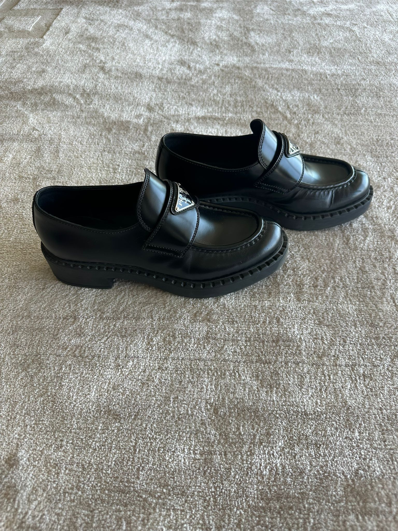 Prada (RRP $1200) Prada Brushed Leather Loafers Size US 7 / IT 37 - 3 Thumbnail