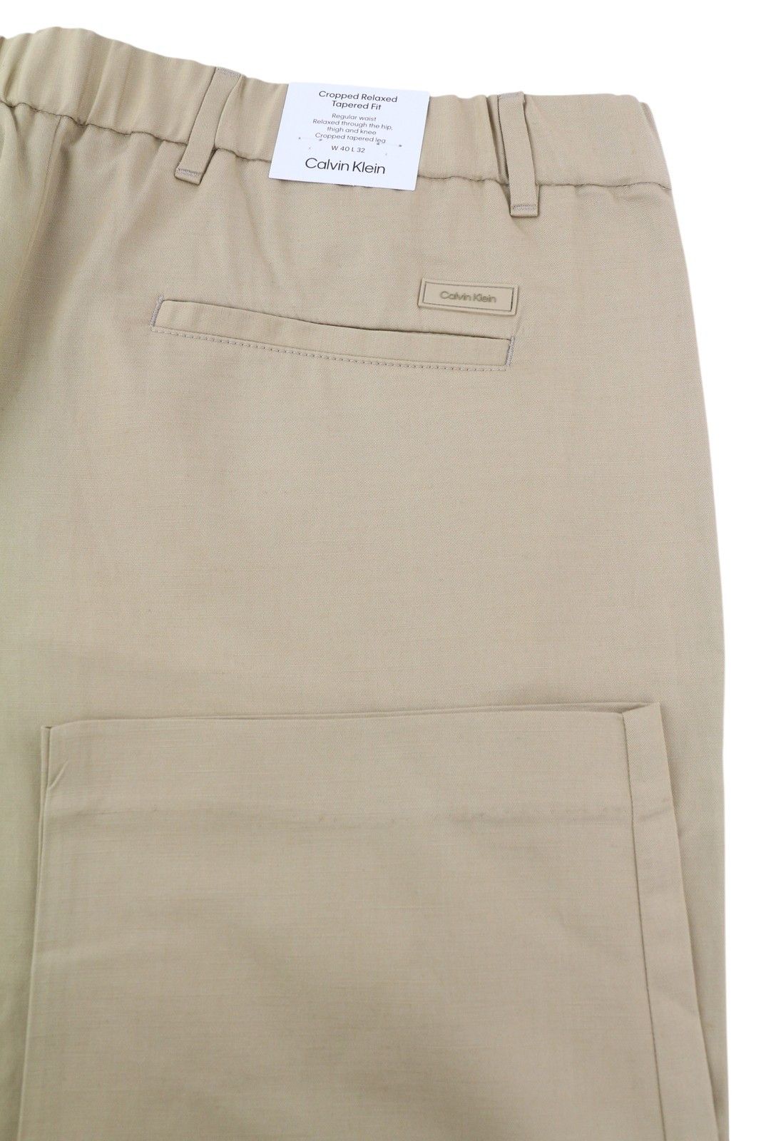 Calvin Klein DYED TENCEL TAPERED W40/L32 Brown Linen Trousers 85162 Size US 40 / EU 56 - 7 Thumbnail