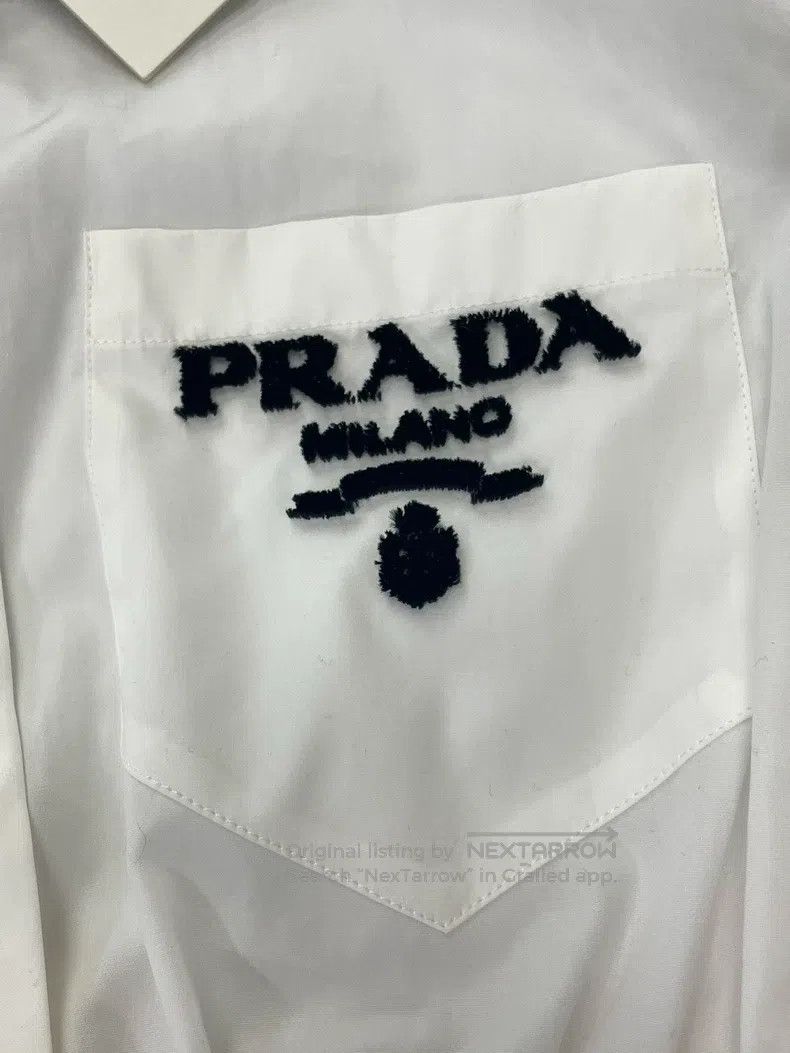 Prada Prada White letter logo short long-sleeved shirt Size XS / US 0-2 / IT 36-38 - 2 Thumbnail