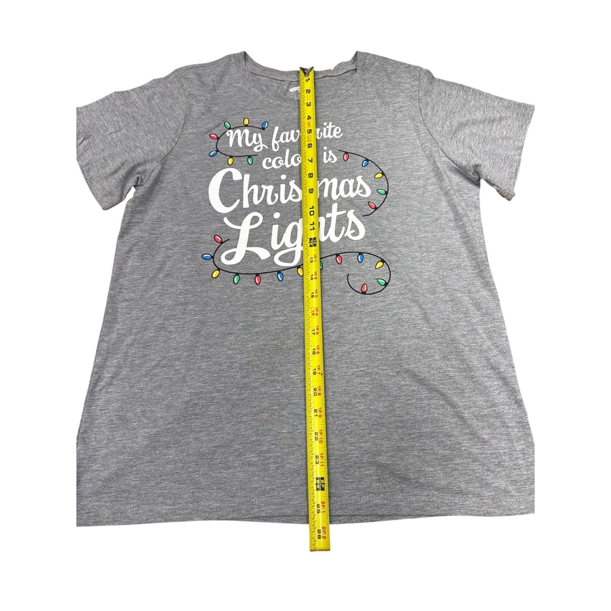 Other Holiday Time Gray "My Favorite Color Is Christmas Lights" T- Size L / US 10 / IT 46 - 6 Thumbnail
