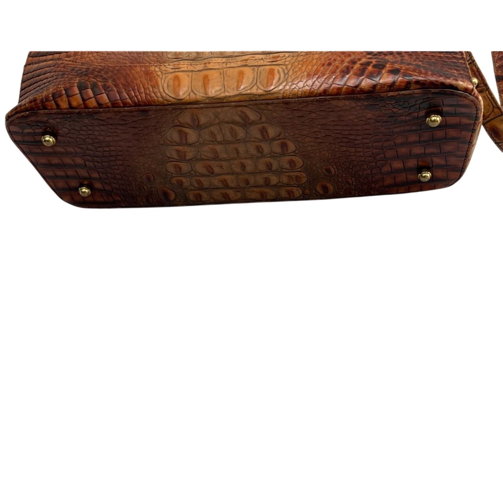 BRAHMIN Vtg Brahmin Stacy Toasted Melbourne Crossbody Bag Croc Size ONE SIZE - 5 Thumbnail