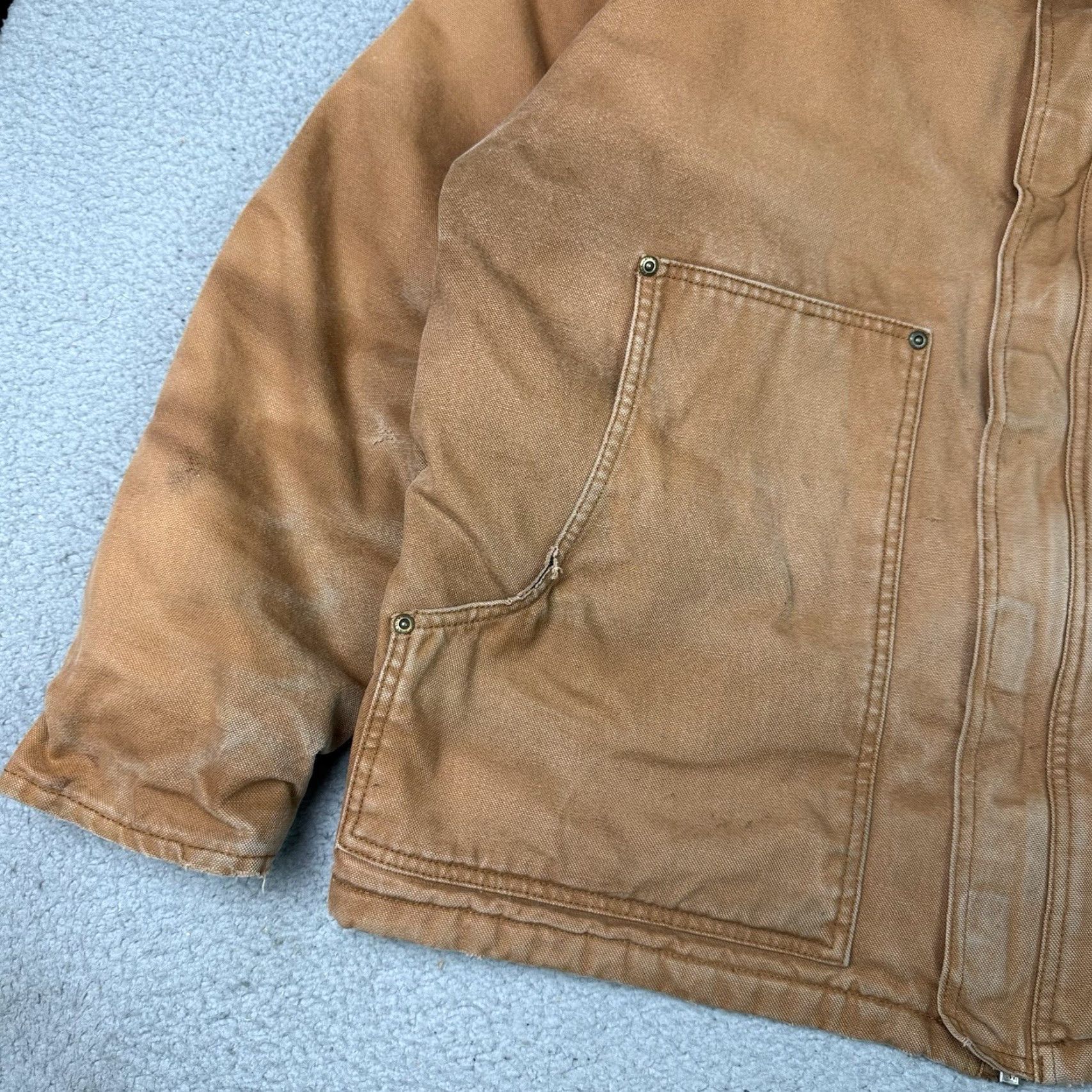 Vintage CE Schmidt Jacket Adult XL Brown Canvas Quilt Lined Zip Workwear Distressed Rare Mens XL Brown Canvas Quilt Lined Zip Jacket Size US XL / EU 56 / 4 - 4 Thumbnail