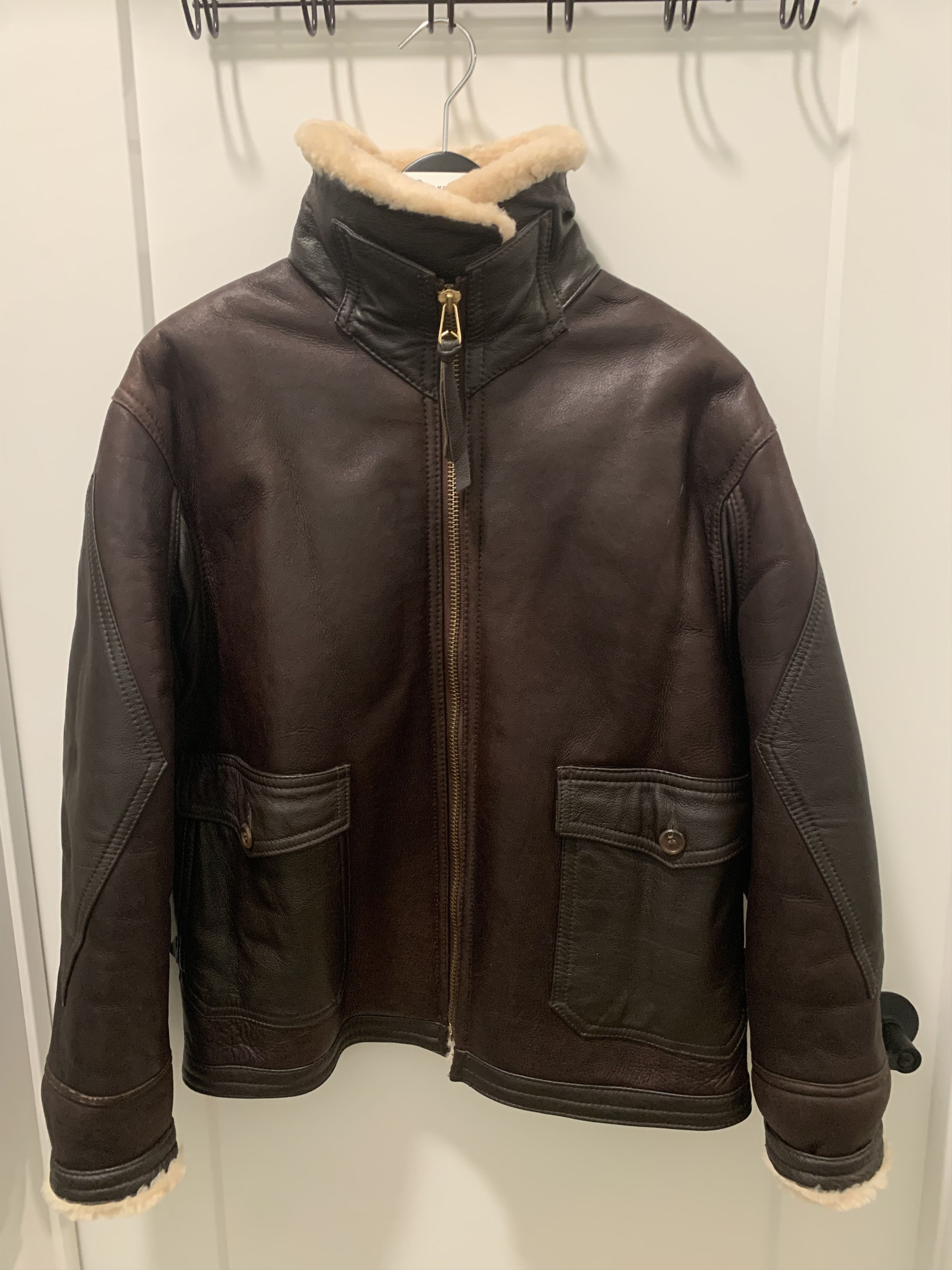 Other VINTAGE WW2 USN M444A SHEARLING LEATHER BOMBER JACKET Size US L / EU 52-54 / 3 - 3 Thumbnail
