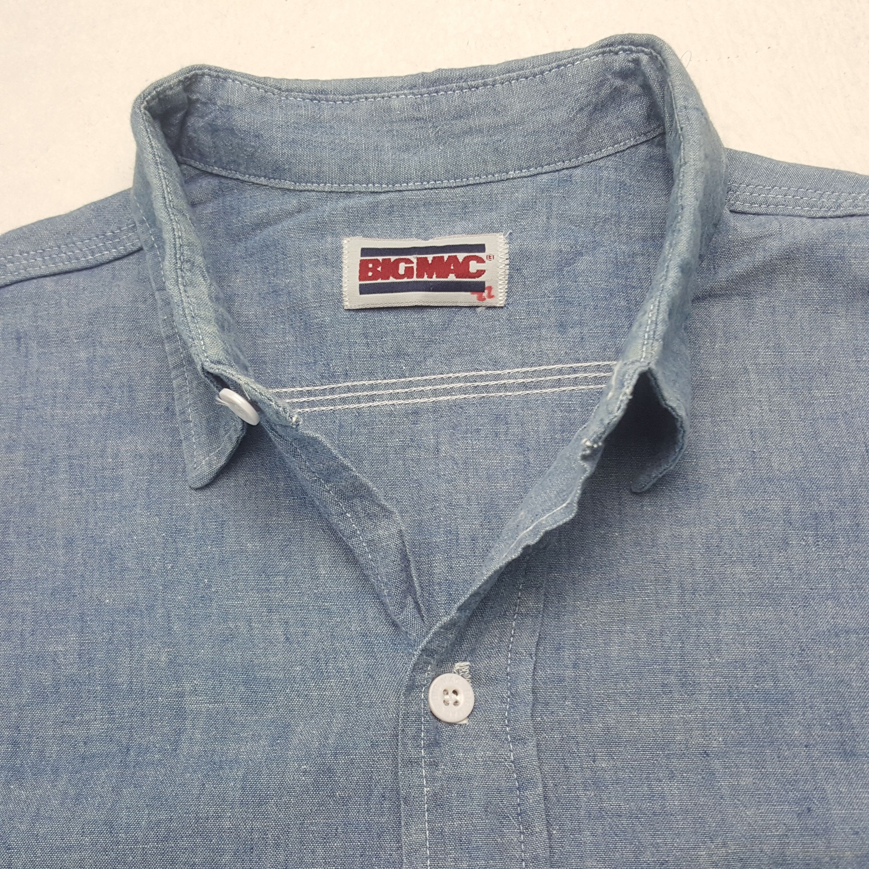 Big Mac Vintage Big Mac Chambray Denim Shirt Button Up RR11 Size US XXL / EU 58 / 5 - 4 Thumbnail