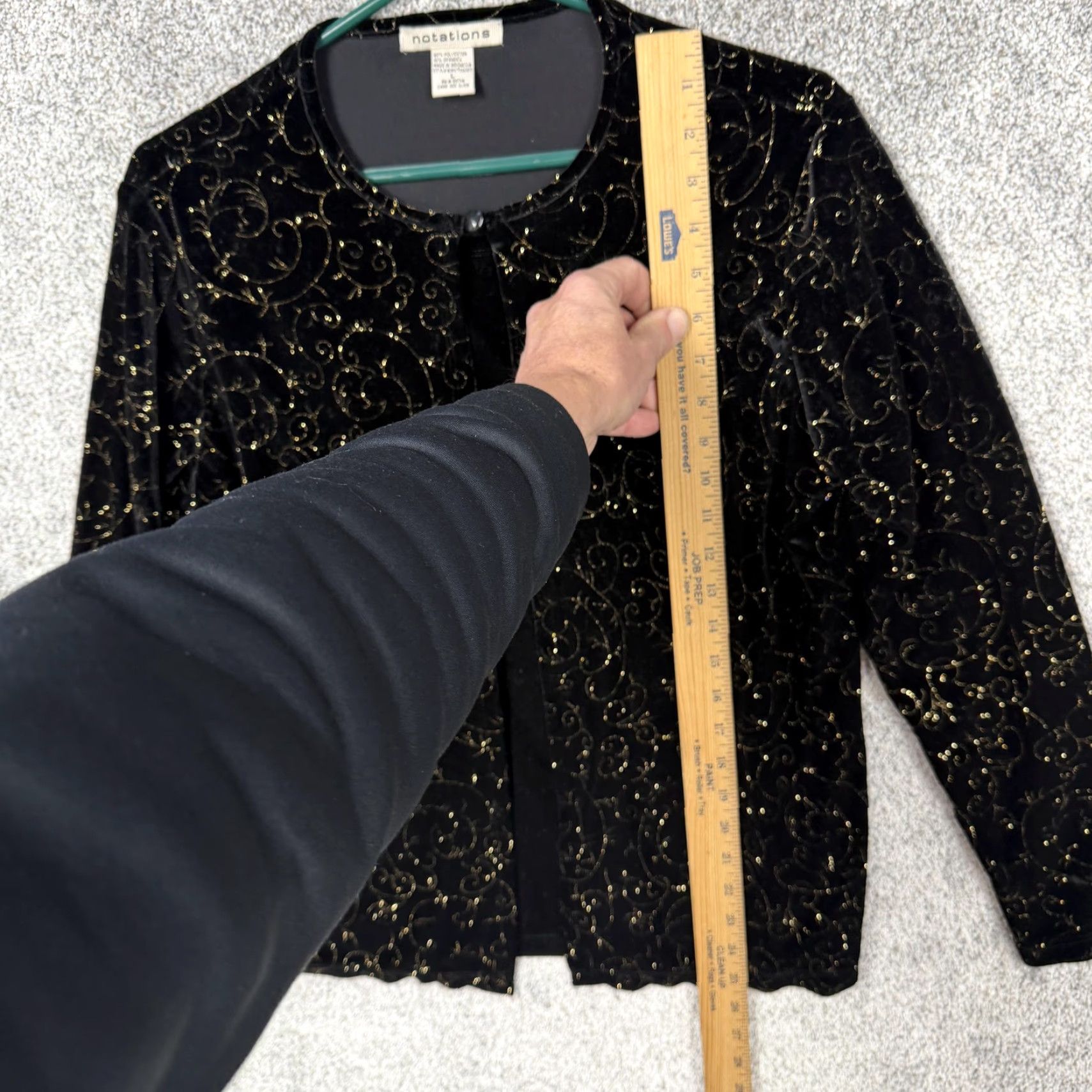 Vintage VINTAGE Notations Velvet Glitter Geometric Jacket L Womens Size L / US 10 / IT 46 - 2 Thumbnail