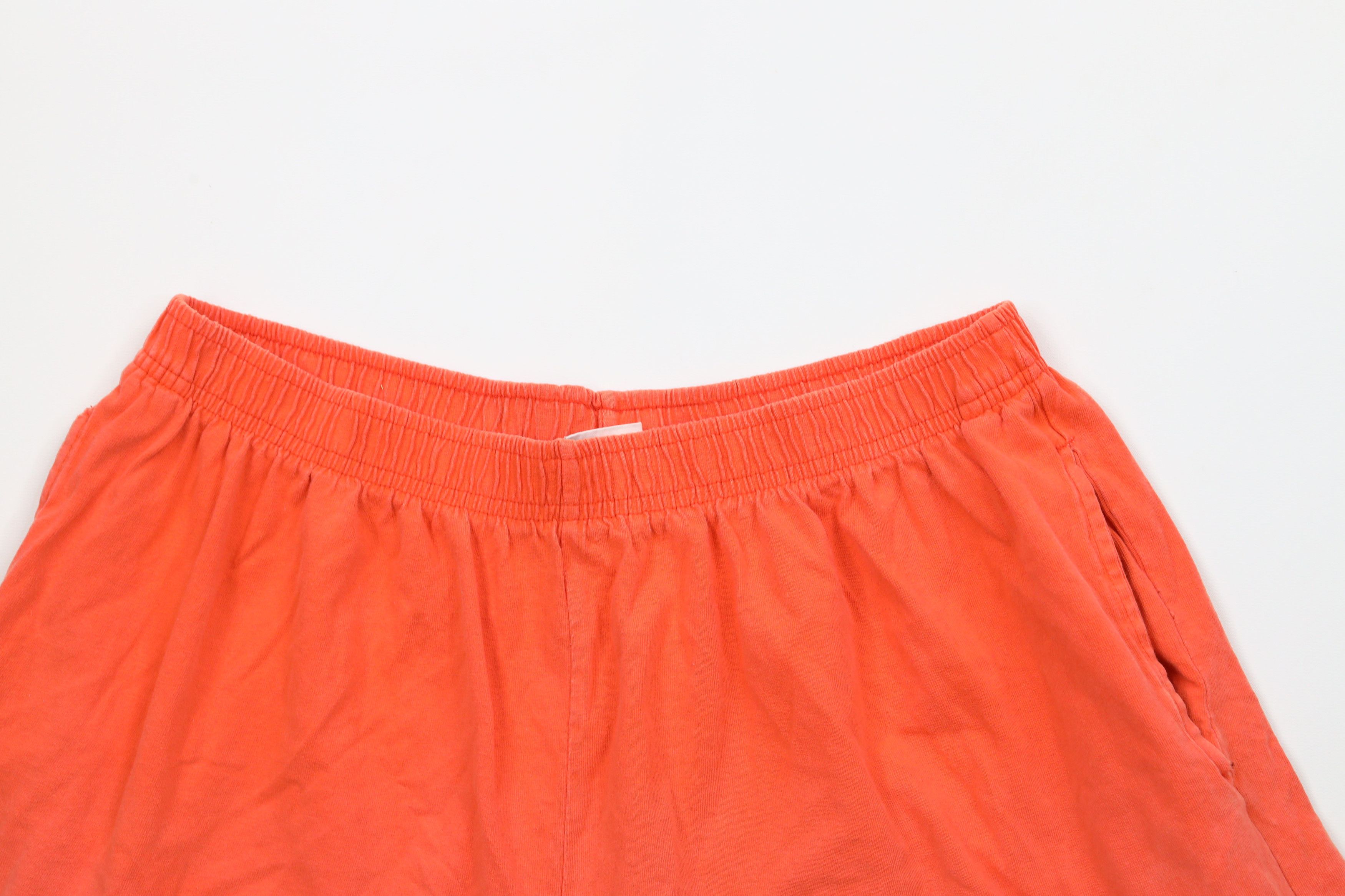 Disney × Vintage Vintage 90s Disney Mickey Mouse Shorts Orange Cotton USA Size 32" / US 10 / IT 46 - 2 Thumbnail