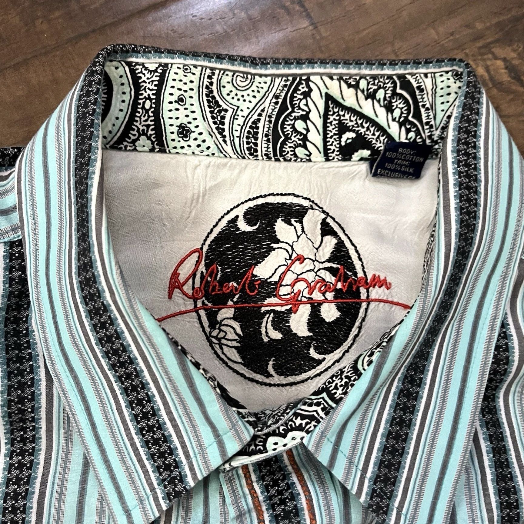 Robert Graham Robert Graham Shirt Button-Up Long Sleeve Mens XL Blue Size US XL / EU 56 / 4 - 5 Thumbnail