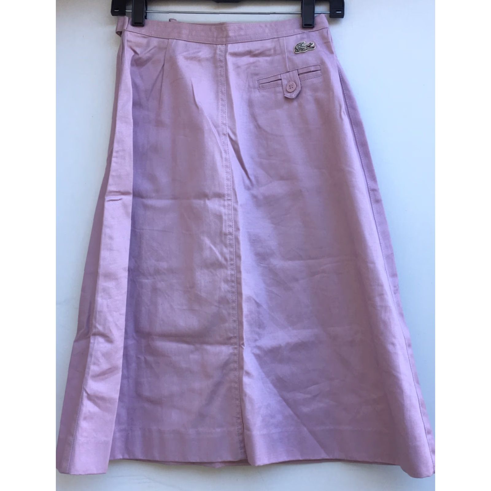 Lacoste Izod Lacoste For Her High Waist Skirt Crocodile Allogator Logo Sz 8 25 in Waist Pink 1980s Vintage Womens Skirt Lacoste Size 30" / US 8 / IT 44 - 3 Thumbnail