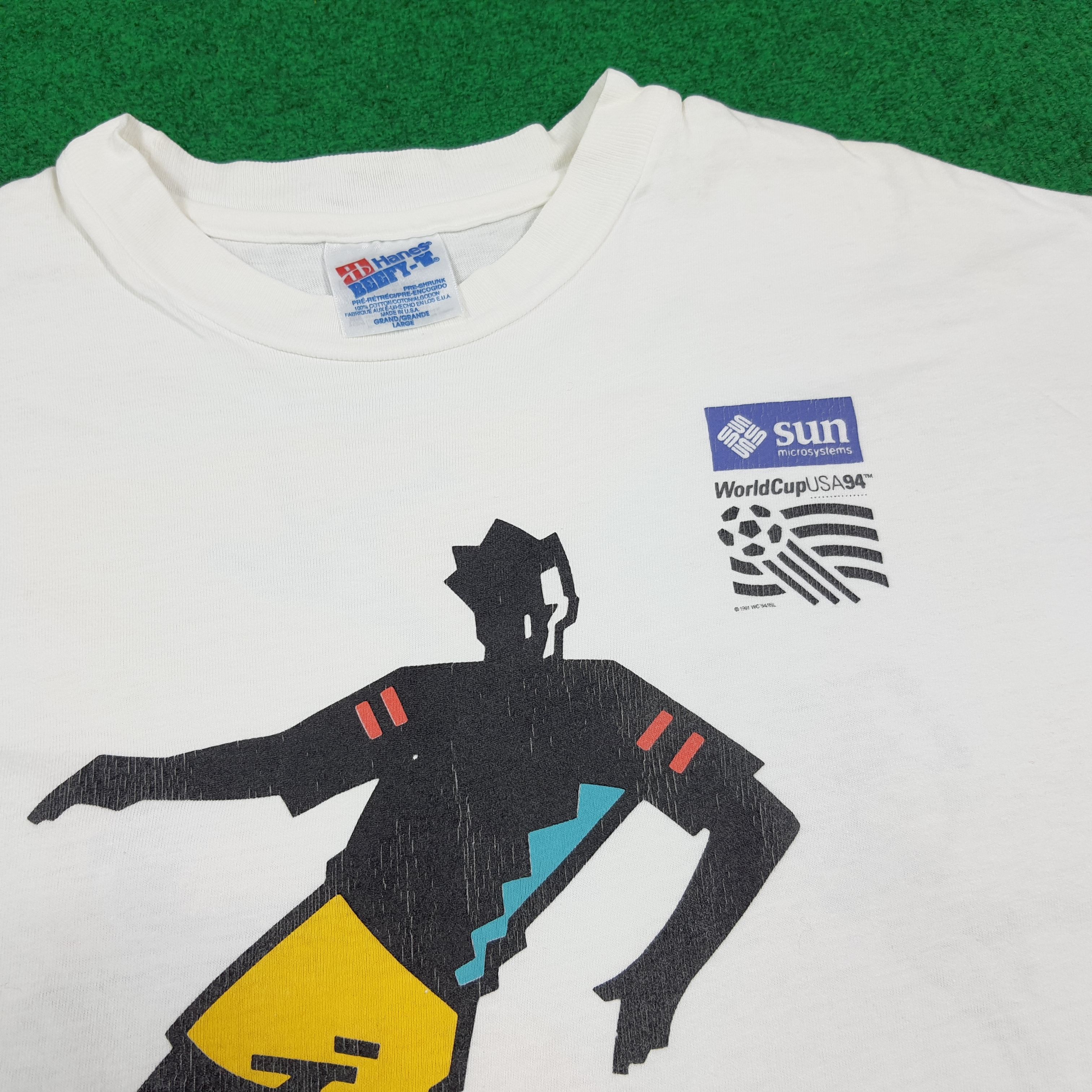 Hanes Vintage 90s World Cup USA94 Soccer Tshirt C299N37 Size US L / EU 52-54 / 3 - 2 Thumbnail