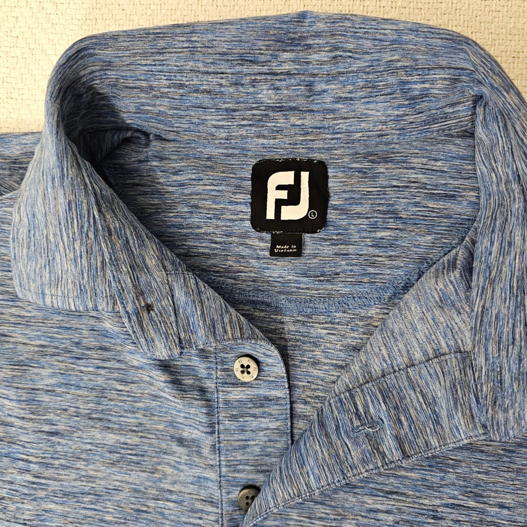 Footjoy FootJoy Polo Shirt Mens Golf Blue Heather L Logo Embroidered Stretch Back Short Sleeve Classic Sports Shirt Mens Size US L / EU 52-54 / 3 - 2 Thumbnail
