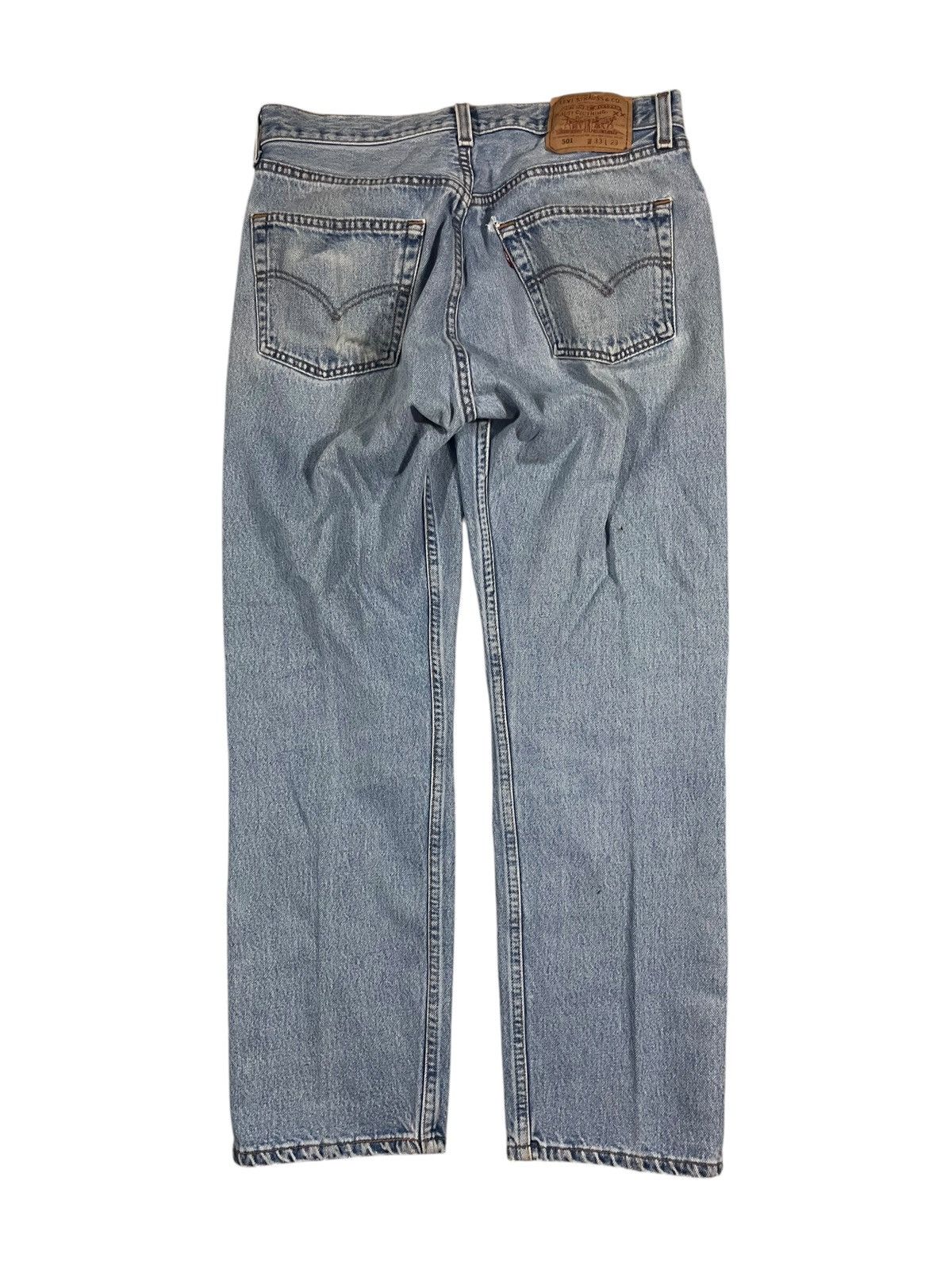 Levi's Vintage 90s Levis 501 Light Wash Faded Blue Jeans Size US 33 - 2 Thumbnail