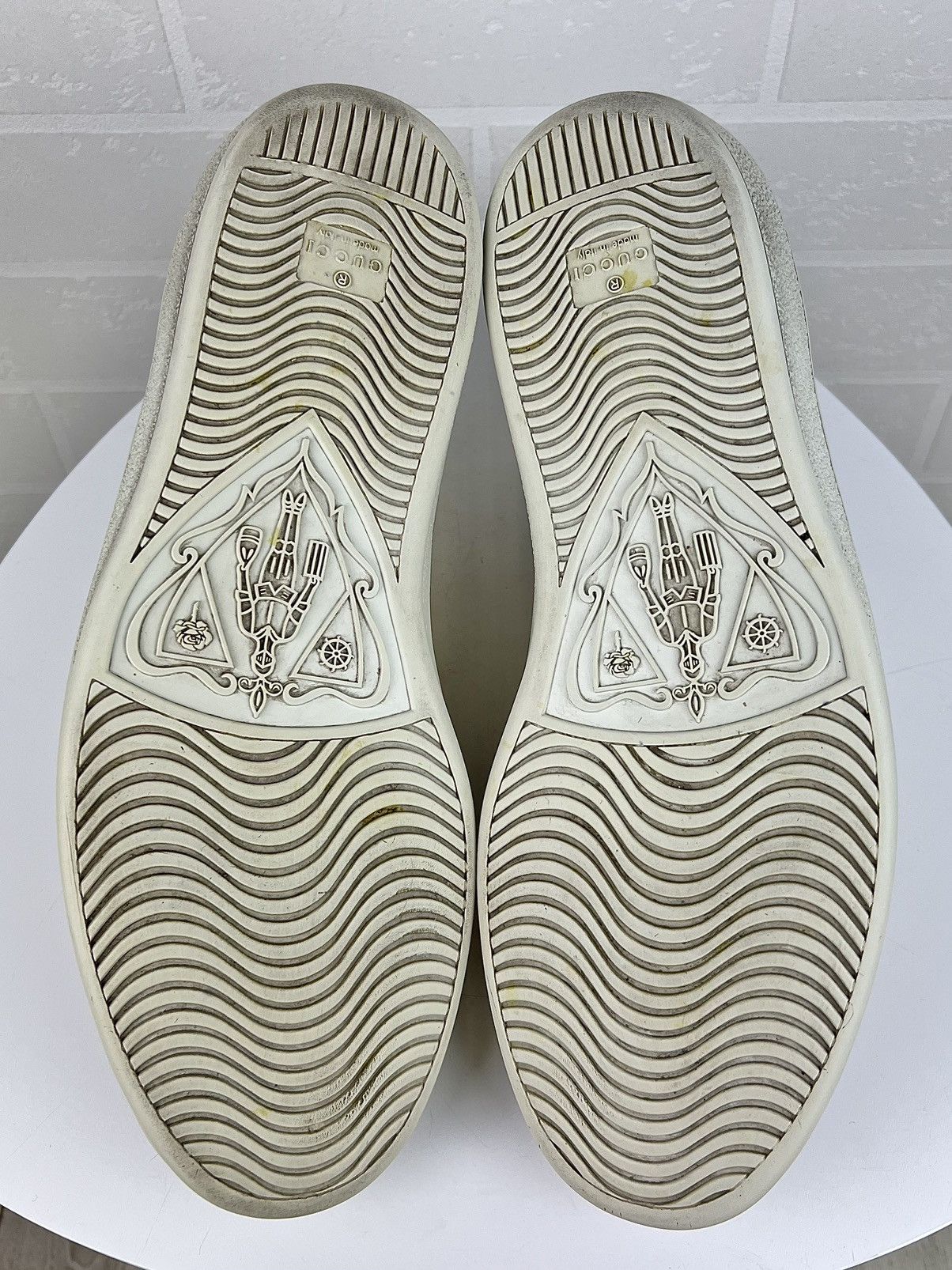 Gucci GUCCI Sneakers Leather Embossed GG Interlocking Monogram Men Size US 11.5 / EU 44-45 - 14 Thumbnail