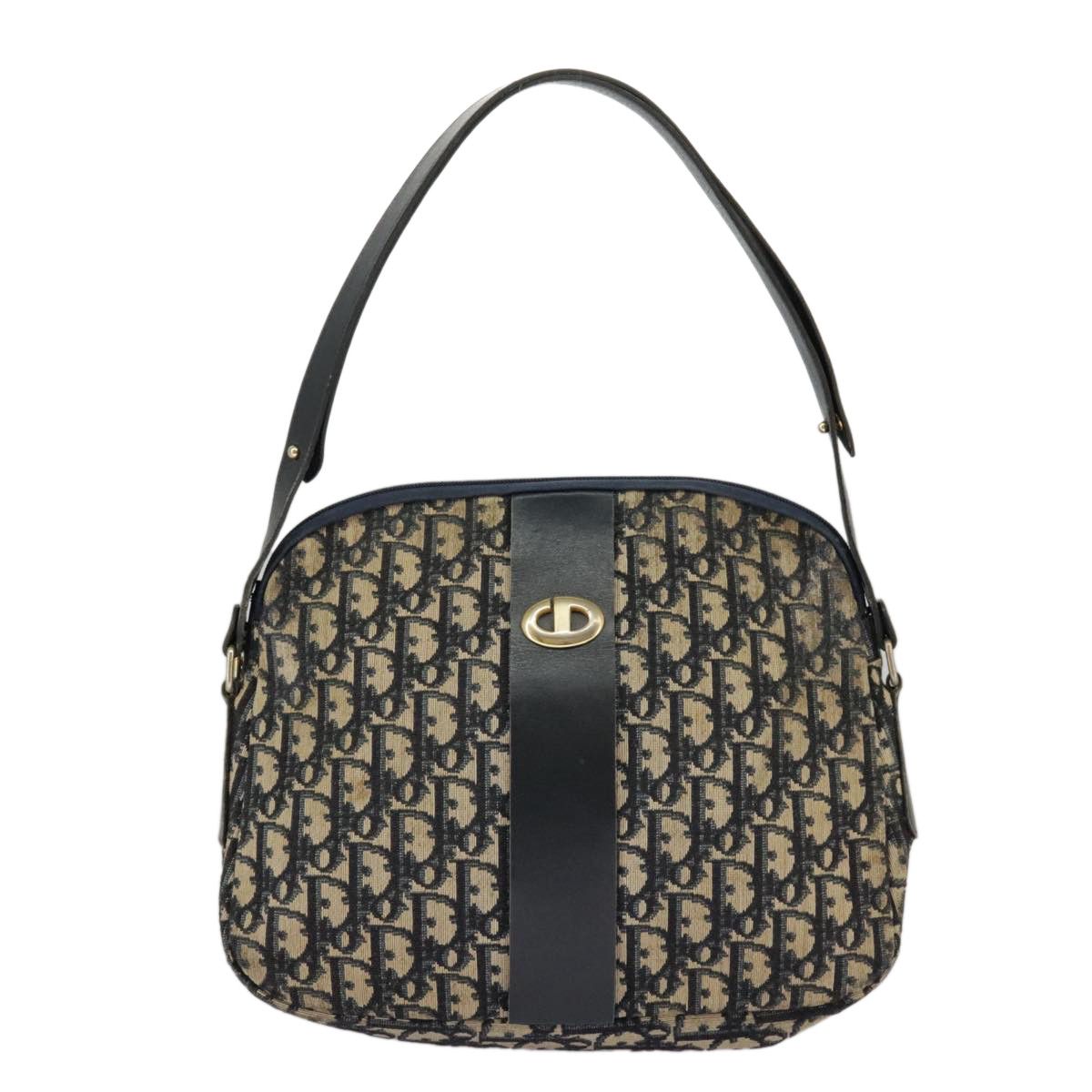 Dior Trotter Navy Canvas Shoulder Bag (Pre-Owned) Size ONE SIZE - 1 Thumbnail