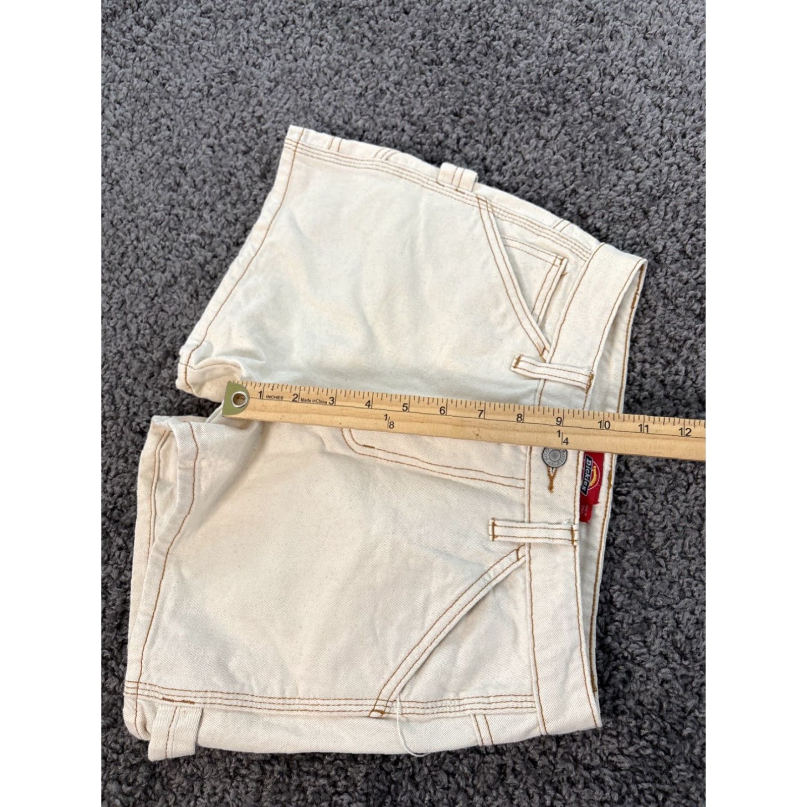 Dickies VINTAGE Dickies Shorts Bermuda Womens 24 White Carpenter Mid Rise USA Striped Cotton Blend Blended Fabric Boho Y2K Mens? Size 42" / US 20 - 5 Thumbnail