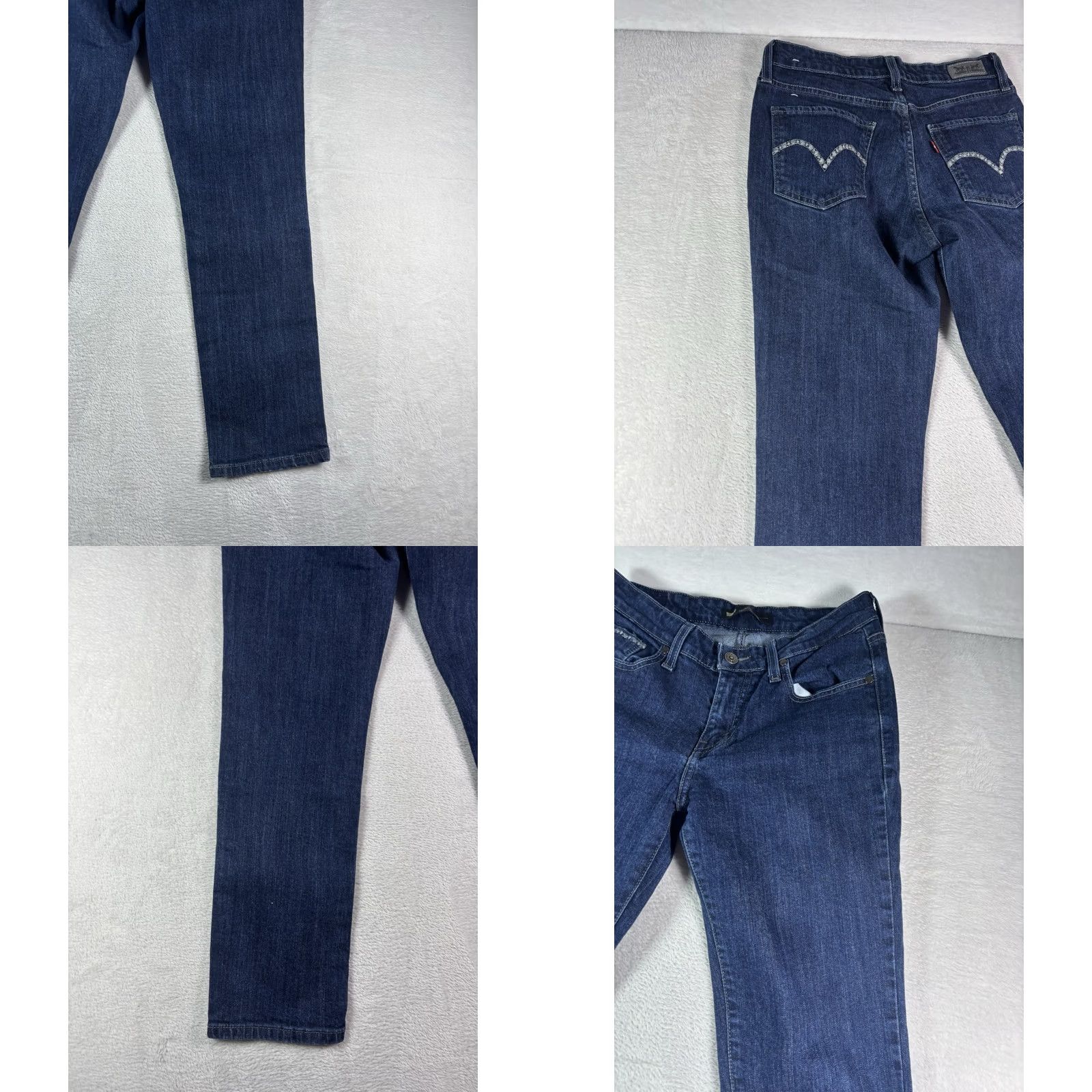Levi's Levi'S Jeans Womens 8 Blue Women Size 29x30 Mid Rise Skinny Dark Wash Denim Size 30" / US 8 / IT 44 - 9 Thumbnail