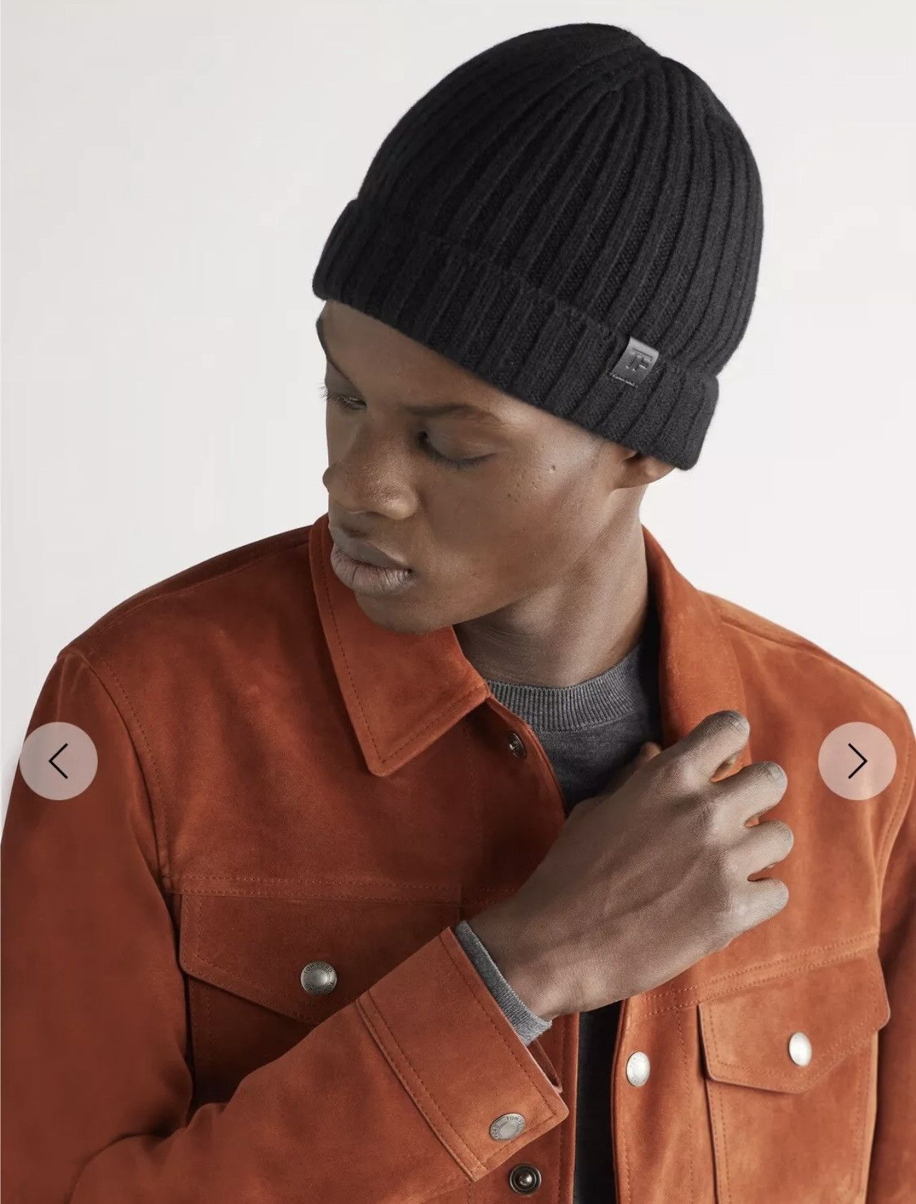 TOM FORD Ribbed 100% Cashmere Beanie size medium