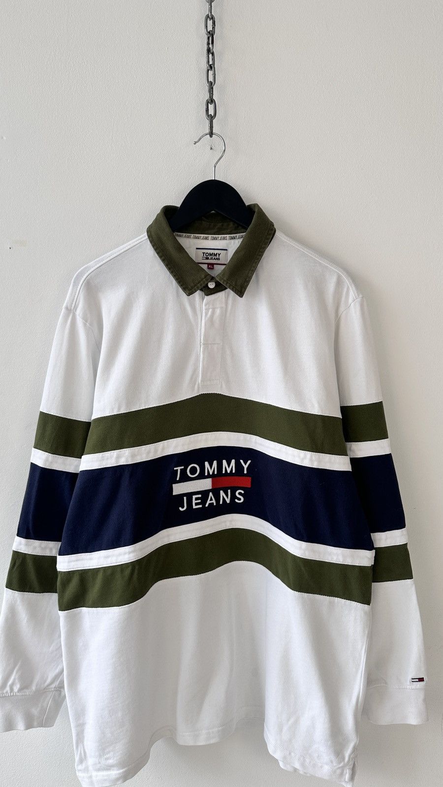 Tommy Hilfiger Tommy Jeans Rugby Shirt XL Long Sleeve Polo Colorblock Y2K Size US XL / EU 56 / 4 - 5 Thumbnail