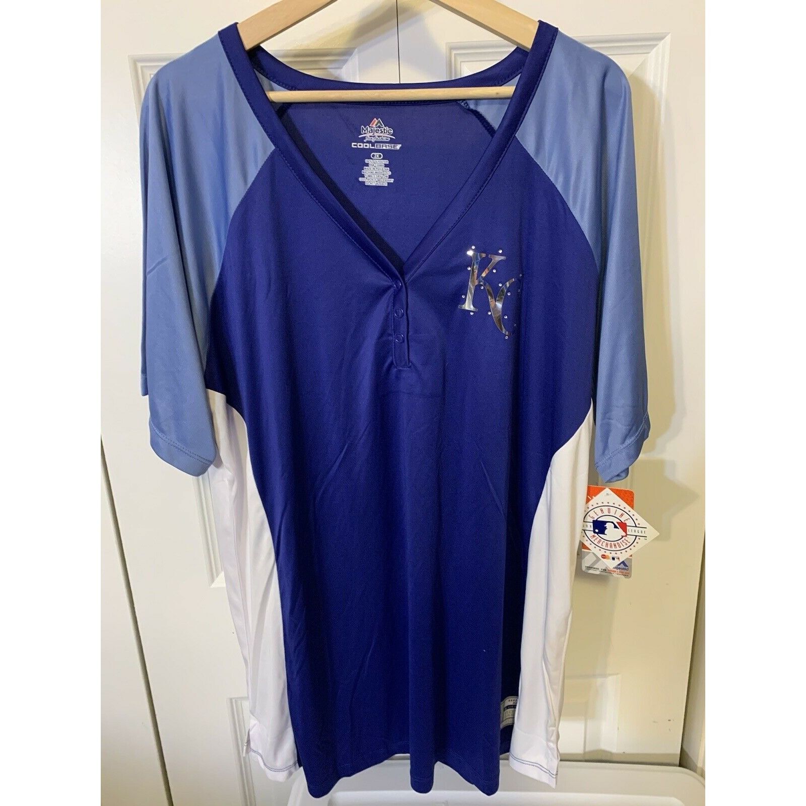 Majestic New Majestic Kansas City Royals Womens Sz 2X Diva Snap Shirt Size XXL / US 16-18 / IT 52-54 - 4 Thumbnail