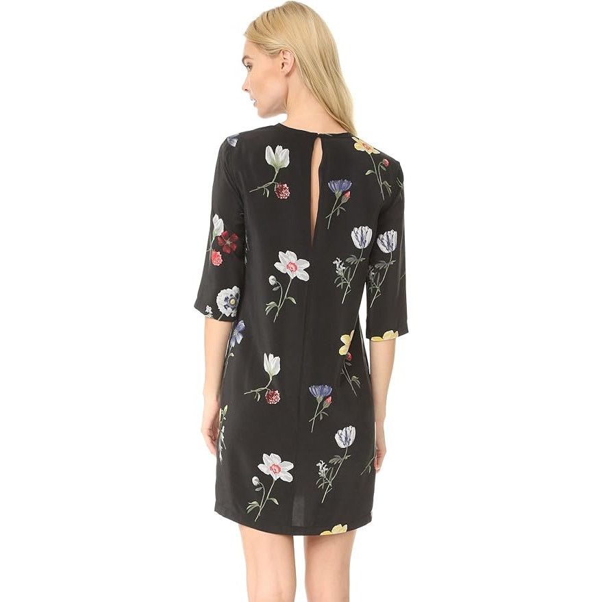Equipment Equipment Femme Aubrey Silk Black Floral Mini Dress, Small Size S / US 4 / IT 40 - 2 Thumbnail
