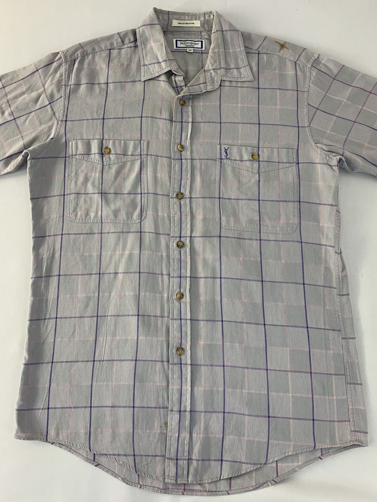 Yves Saint Laurent Vintage YSL Saint Laurent Menswear Checked Button Up Shirt Size US M / EU 48-50 / 2 - 3 Thumbnail