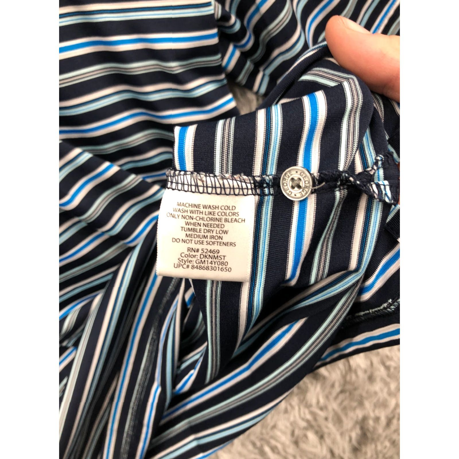 George George Shirt Mens Small Blue Striped Short Sleeve Polo Pullover Golf Size US S / EU 44-46 / 1 - 7 Thumbnail