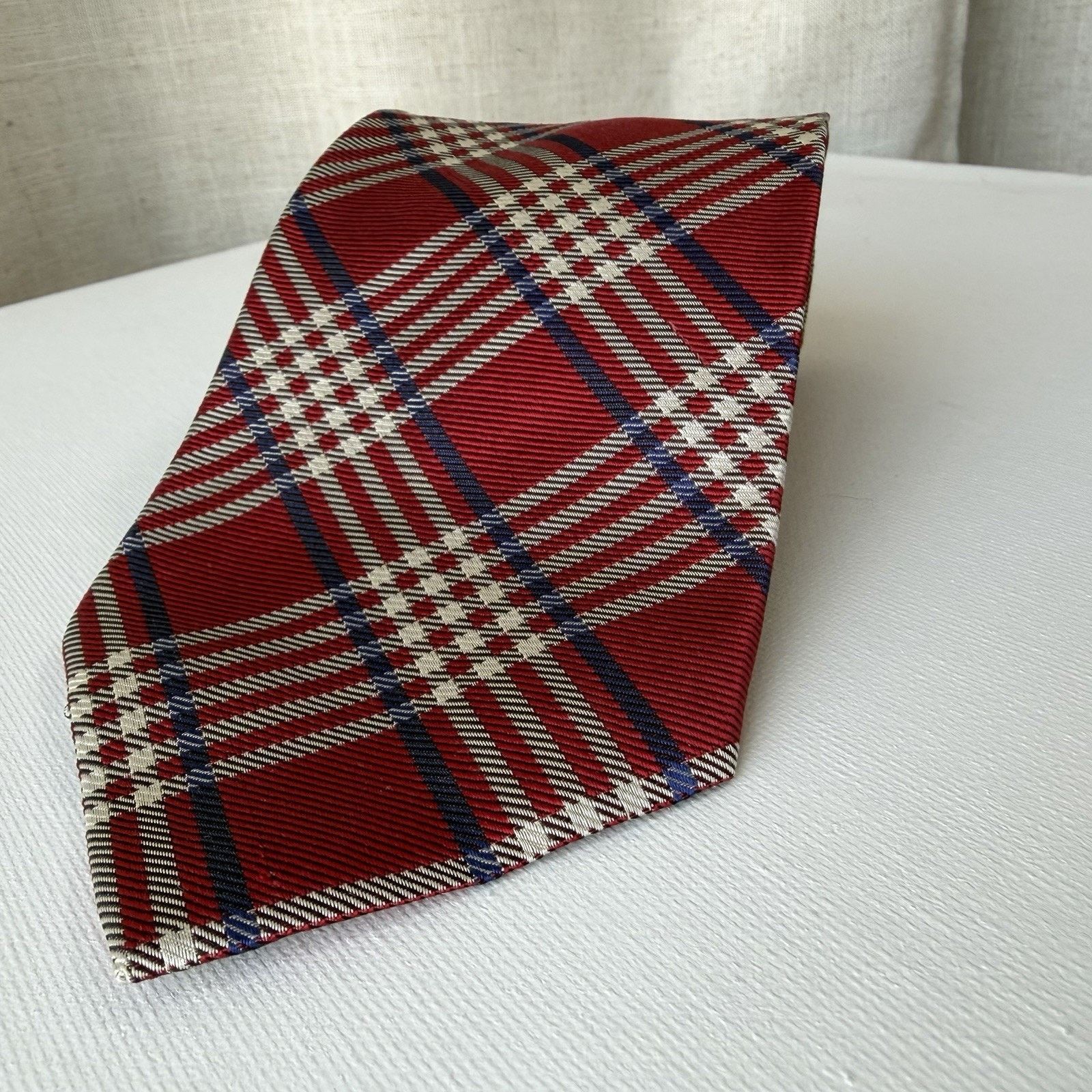 Lauren Ralph Lauren Lauren Ralph Lauren Red Holiday Tartan Silk Tie 90s Vintage Size ONE SIZE - 13 Thumbnail