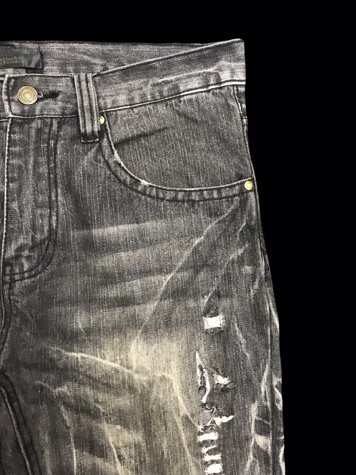 Seditionaries 💥FLARE💥Black Baccara Sick Fade Flare Distressed Denim F390 Size US 31 - 5 Thumbnail